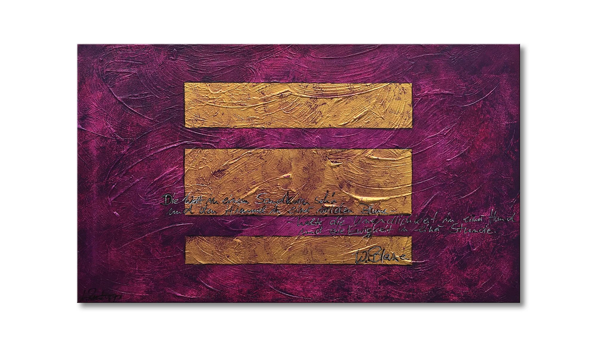 WandbilderXXL Gemälde Purple Night 100 x 60 cm, Abstraktes Gemälde, handgemaltes Unikat