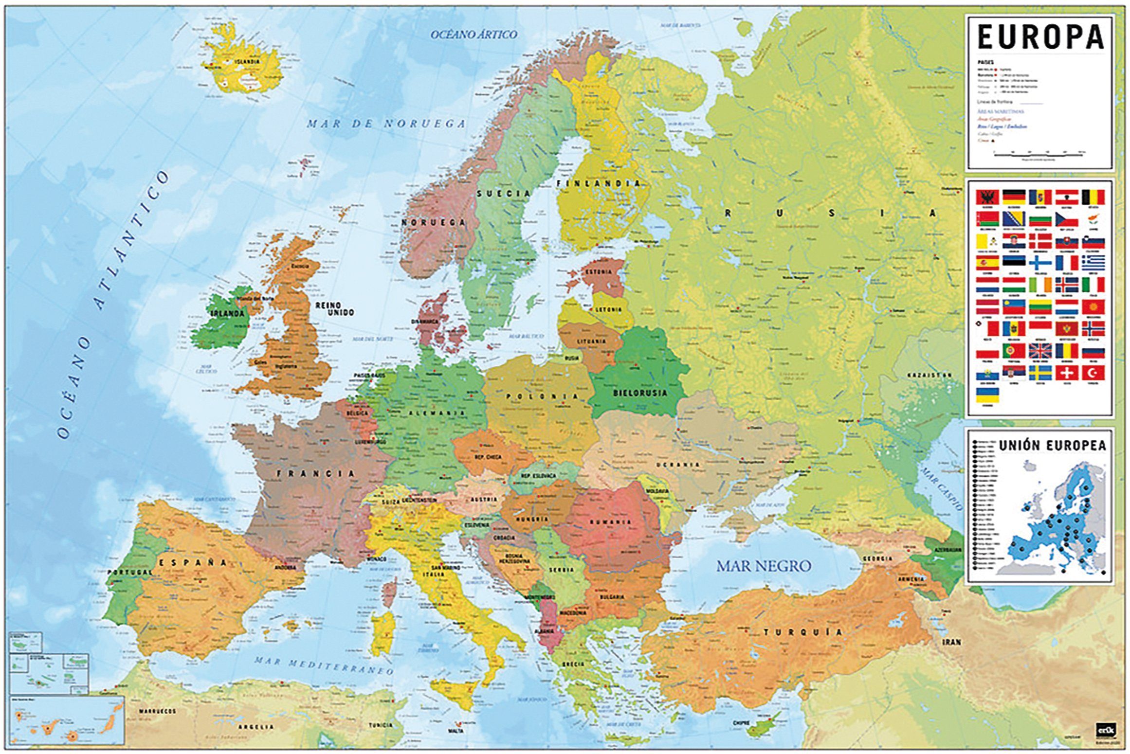 Grupo Erik Poster Europakarte Poster Flaggen günstig online kaufen
