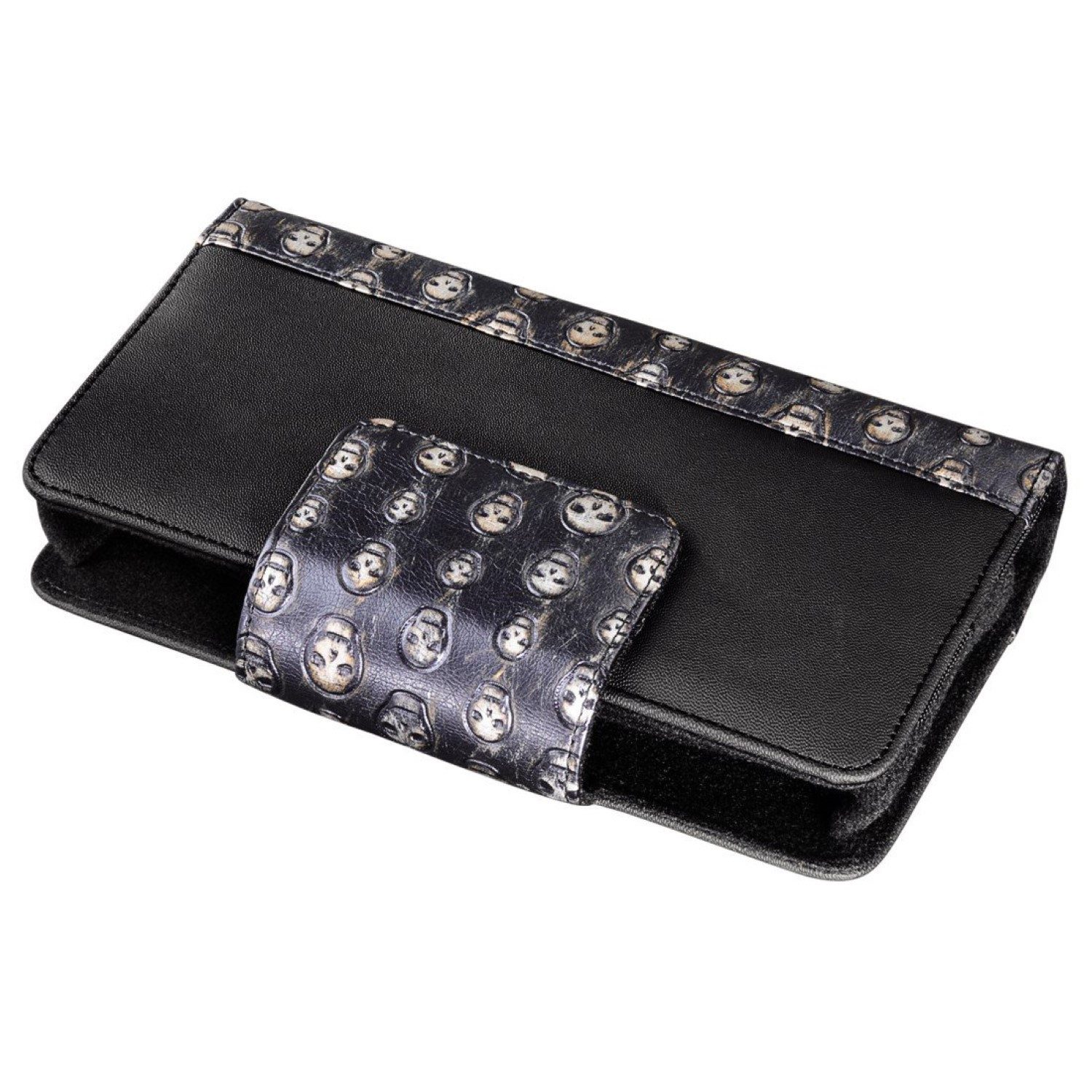 Hama Konsolen-Tasche Etui Steelware Totenkopf Tasche Schutz-Hülle, gepolstertes Zubehör-Fächer, für Sony Playstation Vita und Zubehör