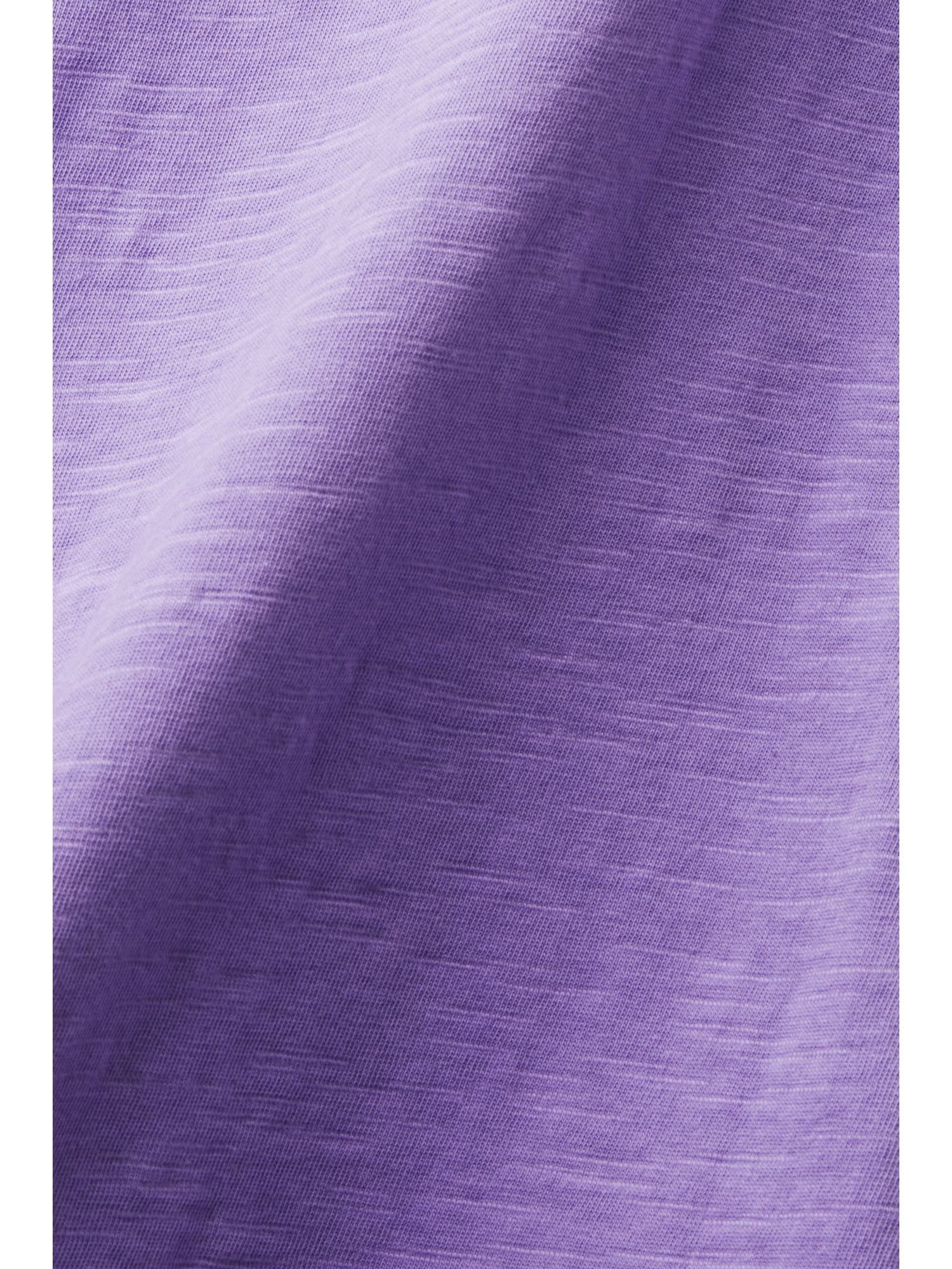 T-Shirt Esprit PURPLE V-Ausschnitt mit (1-tlg) Baumwoll-T-Shirt