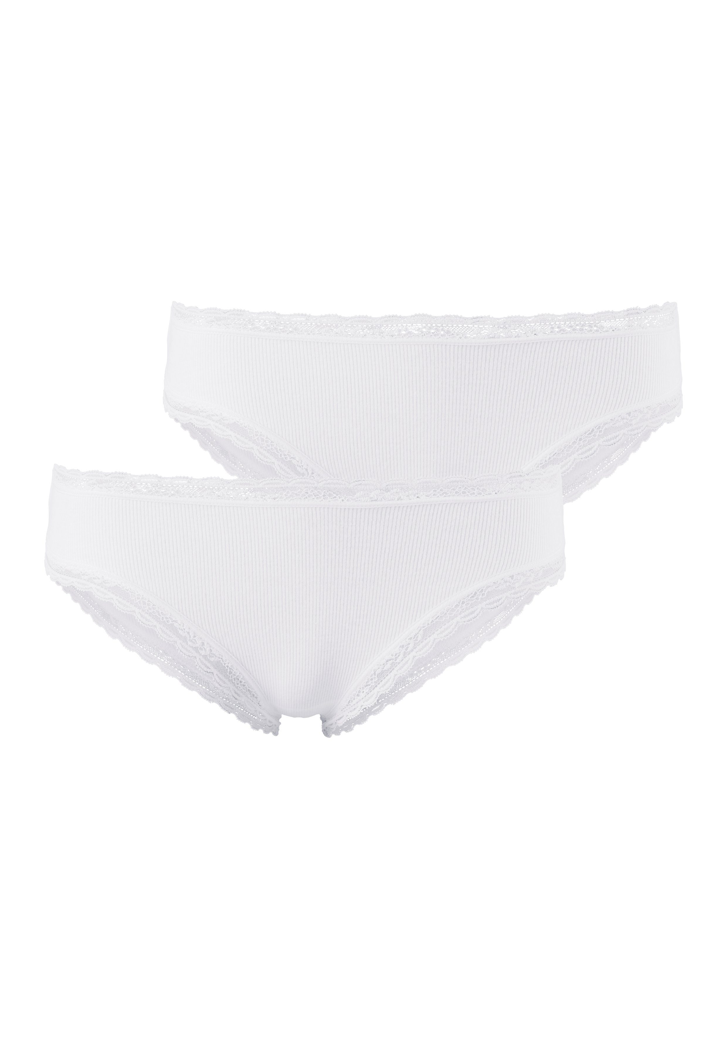 s.Oliver Brasilslip, (Packung, 2 St.), mit modischer Spitze aus Baumwollmis günstig online kaufen