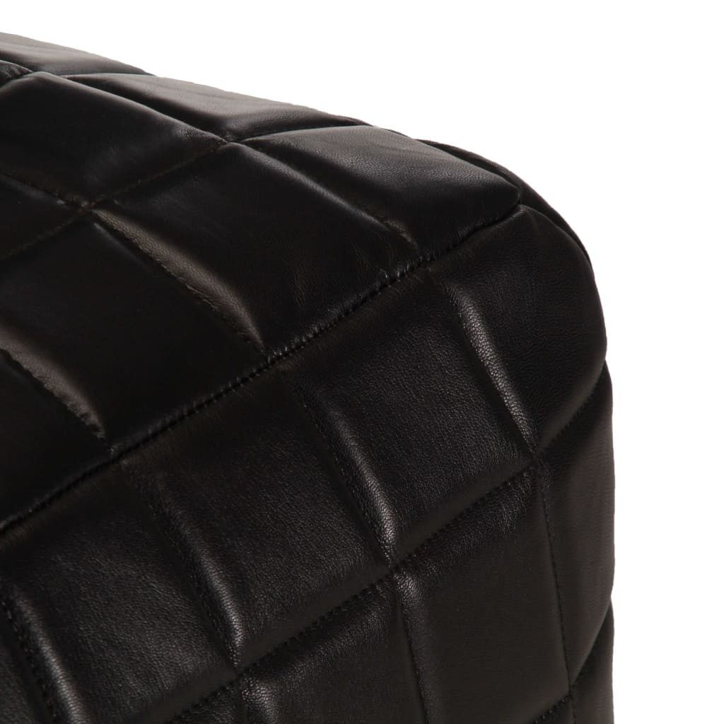 vidaXL Polsterhocker Pouf Schwarz 40 x 40 x 40 cm Echtes Ziegenleder (1 St)