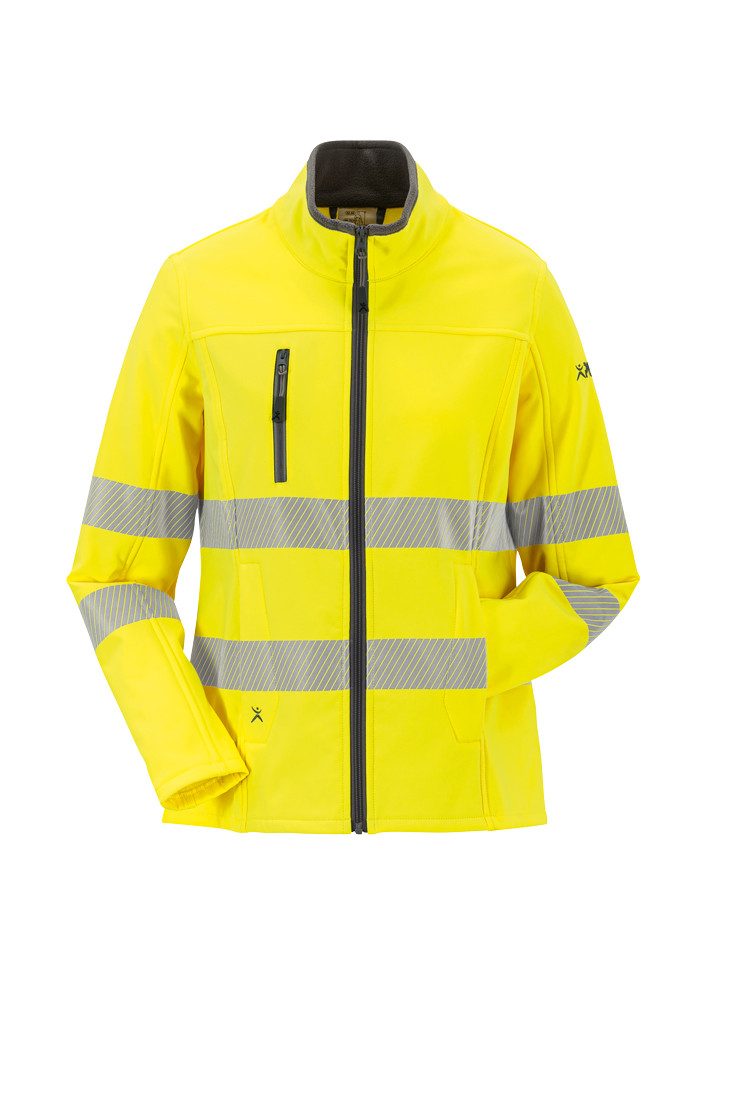 Planam Softshelljacke PLANAM Damen Pure Softshelljacke NORIT-WARNSCHUTZ Gelb