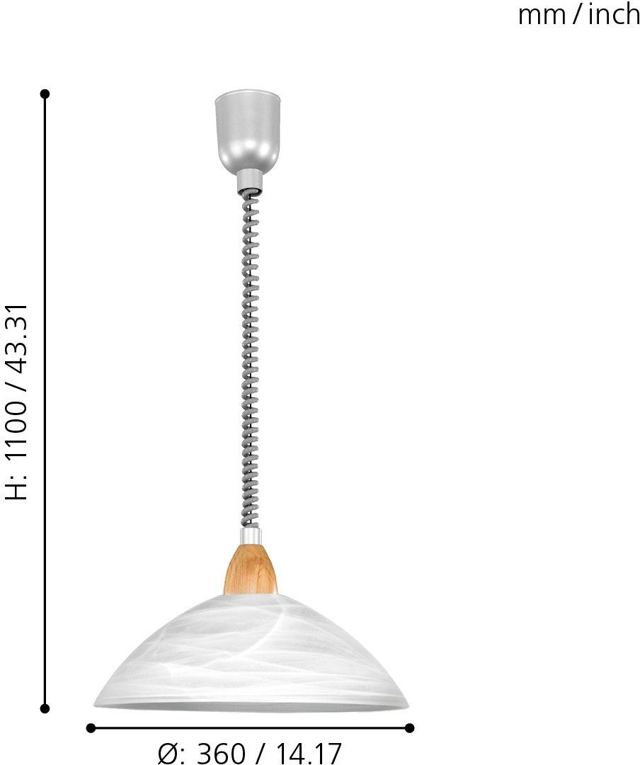 LORD Hängeleuchte, Seilzugmechanismus, ohne EGLO Leuchtmittel, Pendelleuchte höhenverstellbar 2,