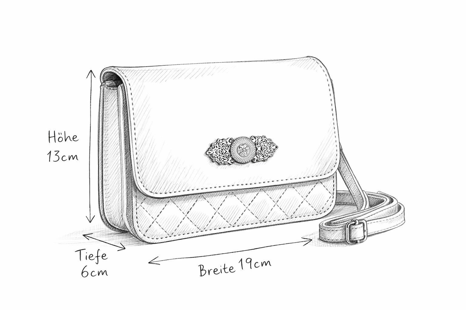 Der Trachtler Trachtentasche Damen Dirndltasche mit Zierteil, - stilvolles Trachten-Accessoire – Bild 5 von 5