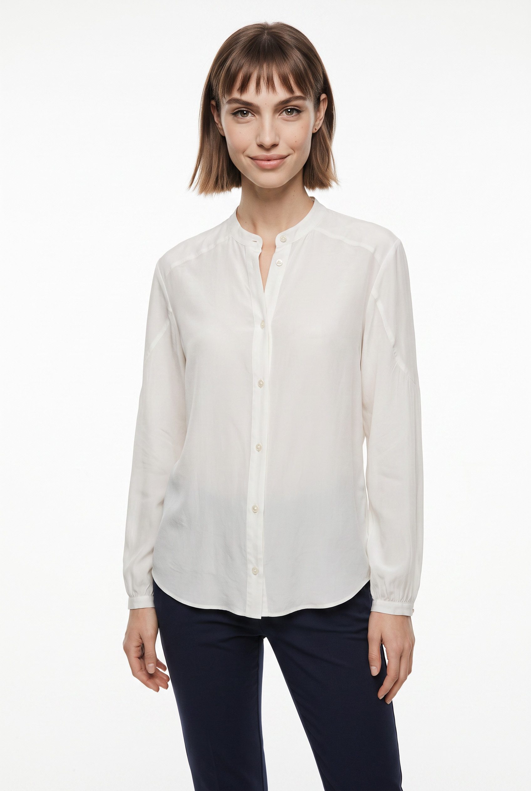 BOSS ORANGE Klassische Bluse Berday Premium Damenmode mit Ballonärmeln