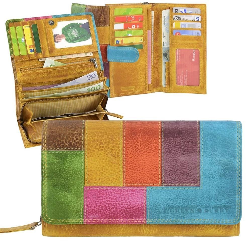 Greenburry Geldbörse "Candy Shop" Leder bunt mit vielen Kartenfächern, Dame günstig online kaufen