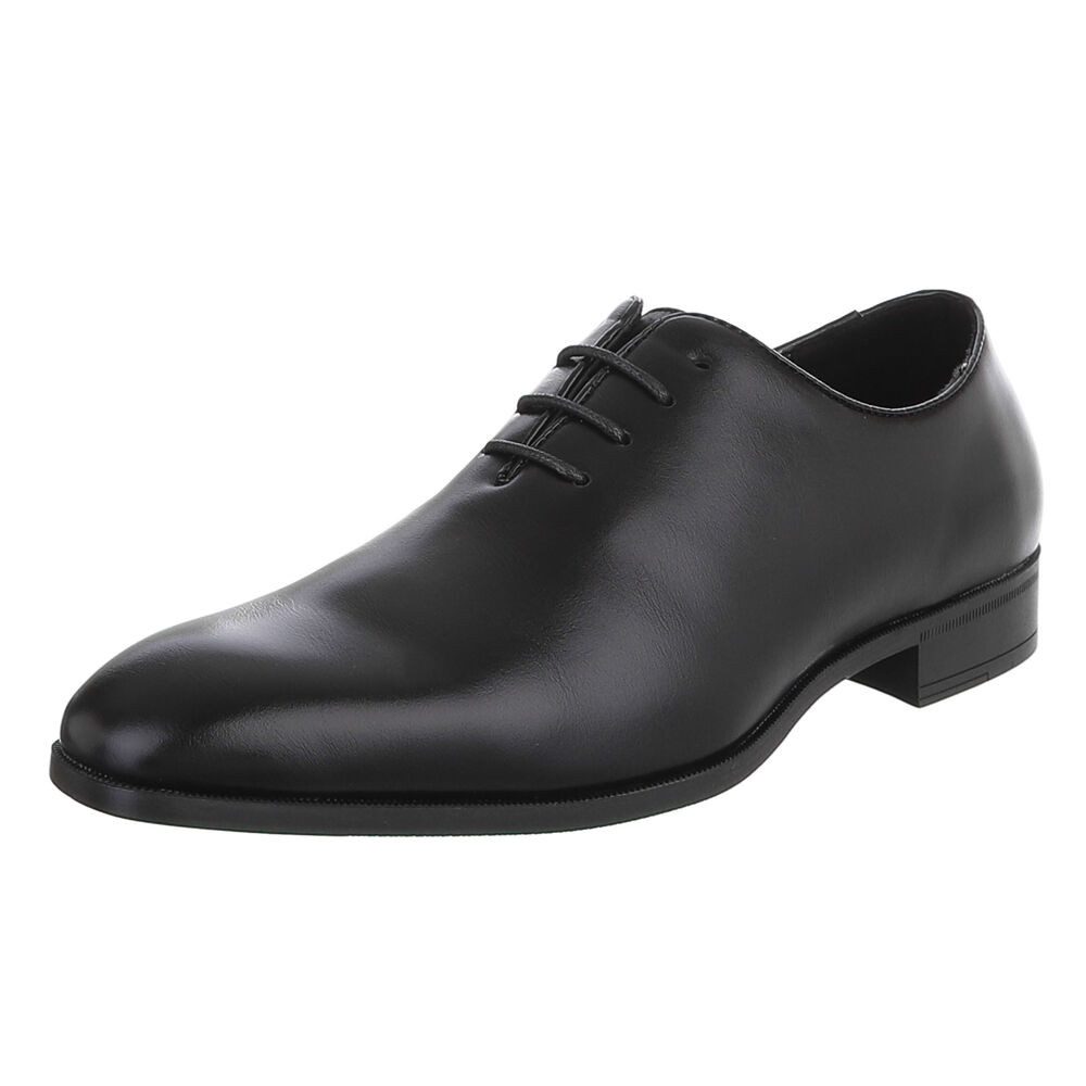 Coolwalk Herrenschnürschuh elegant in Leder-Optik Schnürschuh (91977325) Blockabsatz Business-Schuhe in Schwarz