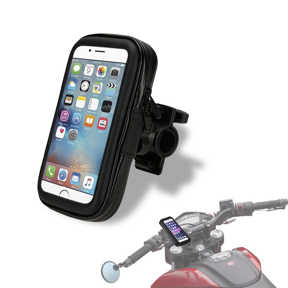 Smartphone-Halterung Motorrad Smartphonehalter Handytasche 6,3" für Lenker # SH10