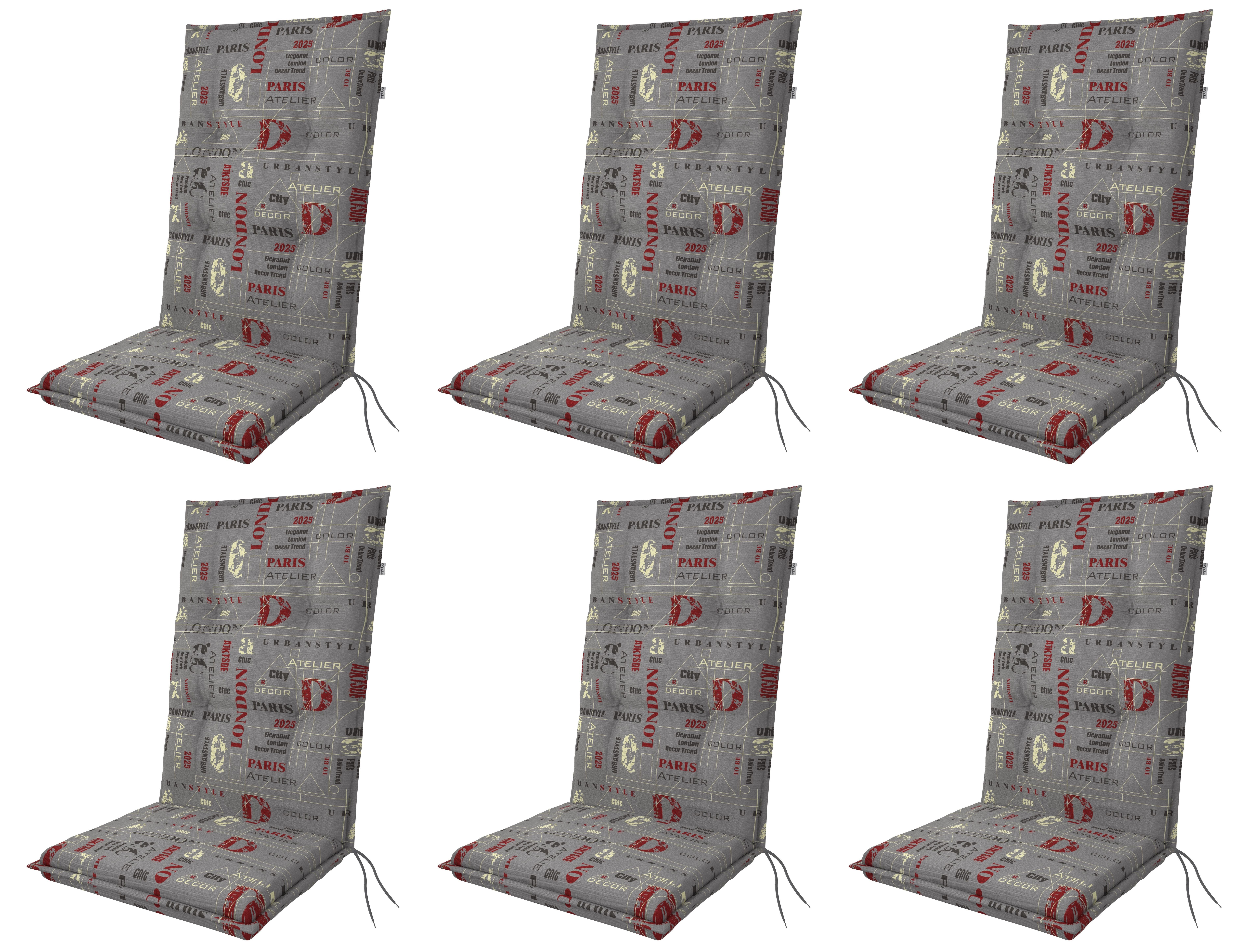 Gardissimo Hochlehnerauflage 6 er Set 1112 Gartenstuhl Auflagen Kissen Pols günstig online kaufen