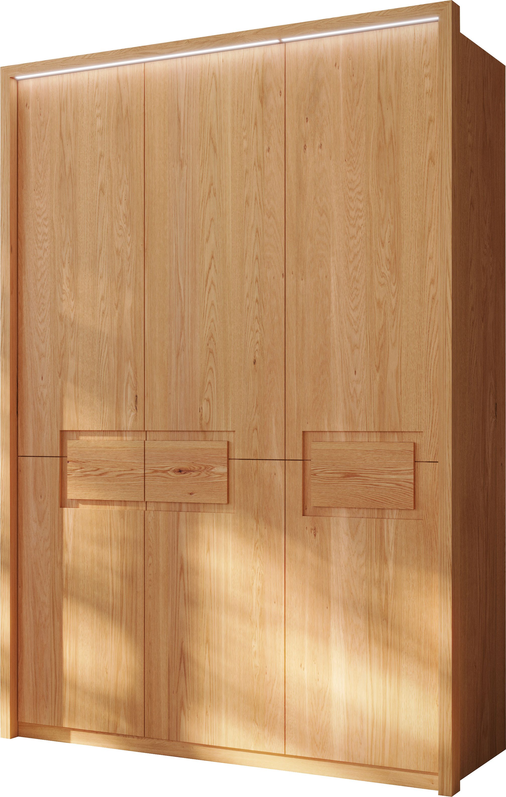 Home affaire Kleiderschrank Léopoldine, aus Kernbuche, inkl. Passepartout Massivholz-Kleiderschrank, im 50 cm Raster planbar