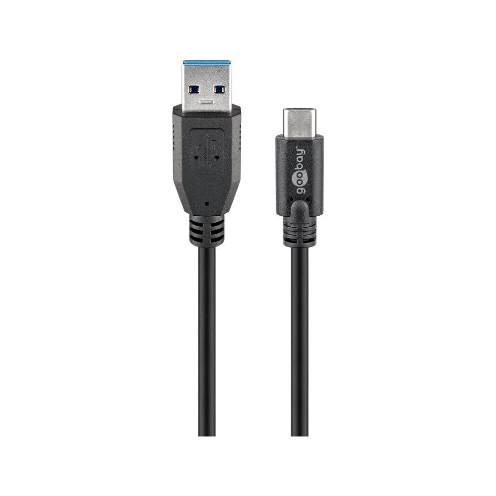 Goobay USB-A 3.0 auf USB-C Kabel, 1m, schwarz. USB-Adapter