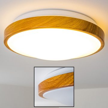 hofstein Deckenleuchte »Rosola« Bad in Holz-Optik, 3000 Kelvin, Deckenlicht für Badezimmer mit warmweißem Licht, gemütliche Atmosphäre