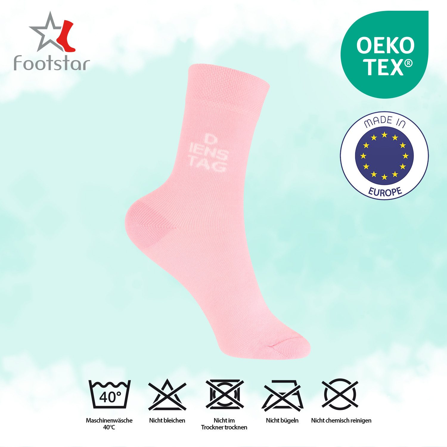 Footstar Freizeitsocken Kinder Wochentage Socken (7 Paar) für Jungen & Mädchen