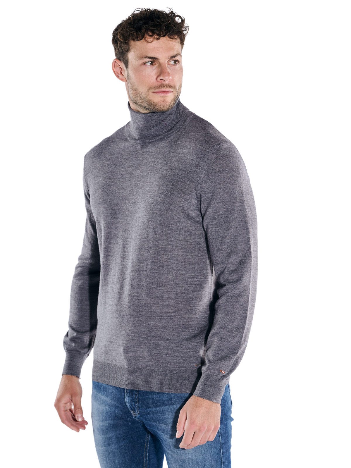 emilio adani Wollpullover emilio adani Herren Пуловеры mit Merinowolle, Silbergrau