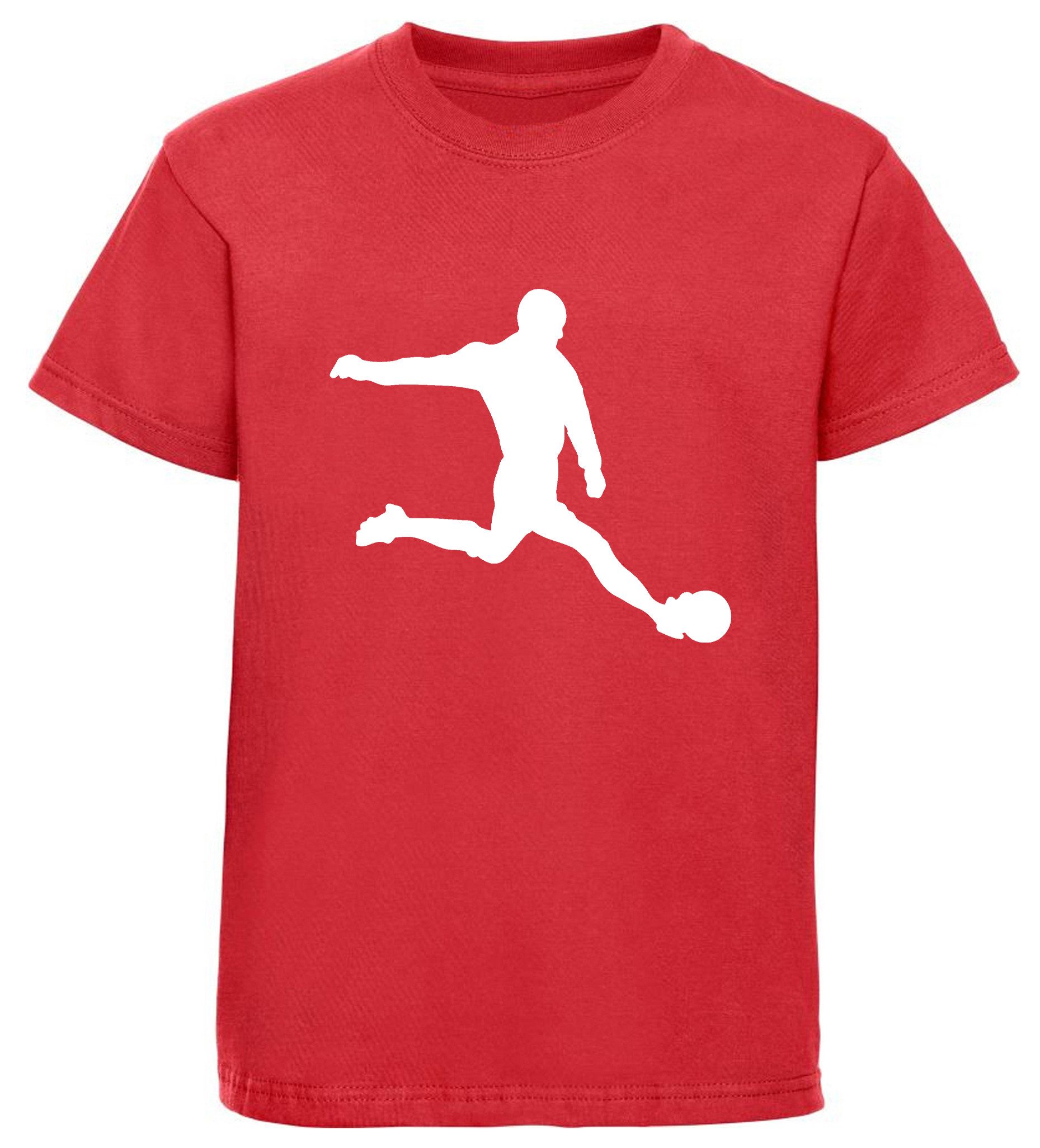 MyDesign24 T-Shirt Kinder Fussball Print Shirt - Fussballer Silhouette Bedrucktes Fussball T-Shirt kurzarm i463