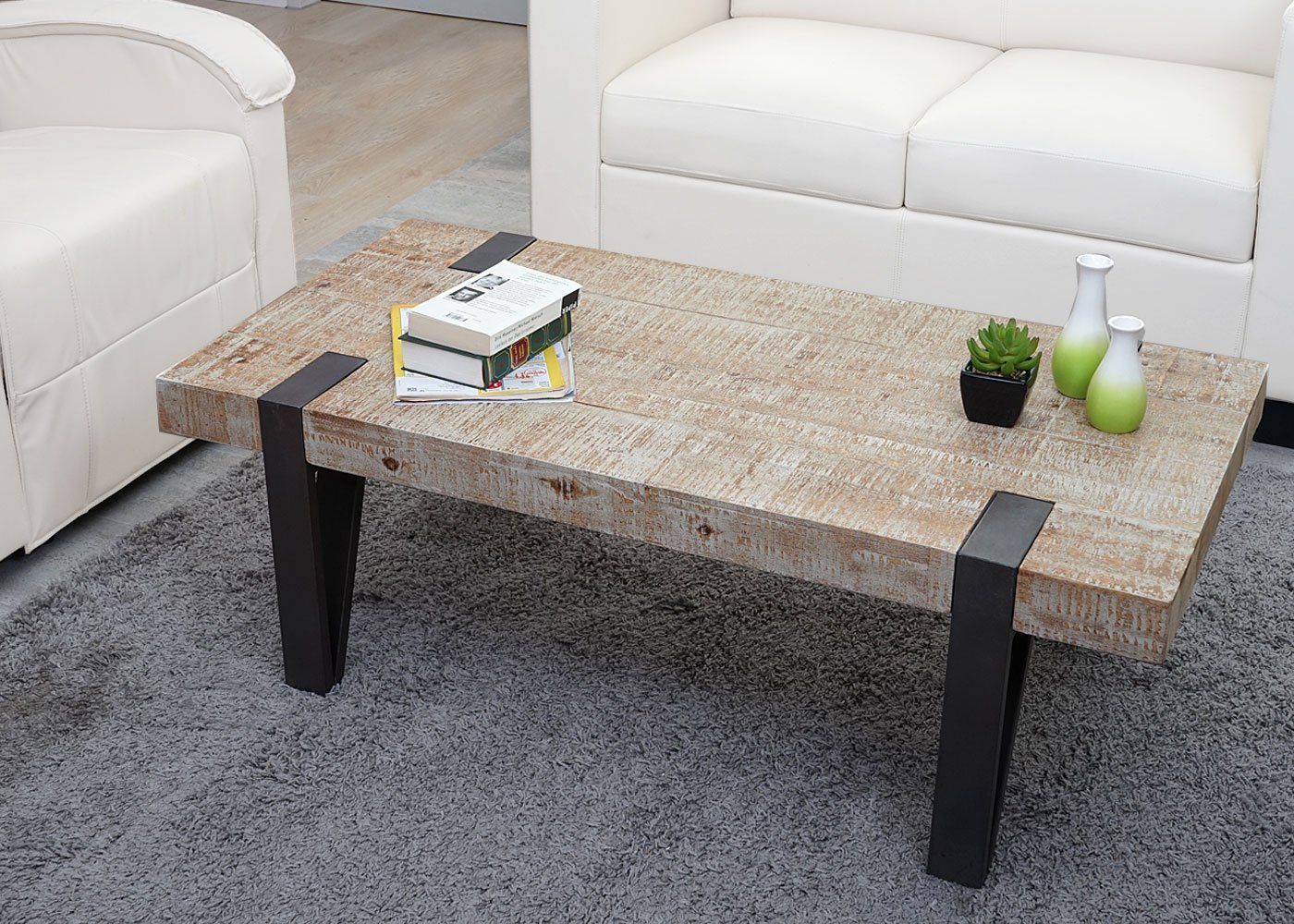 MCW Couchtisch MCW-A15b, Standfeste Konstruktion, Inklusive Fußbodenschoner