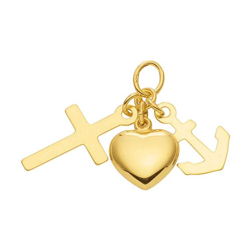 HOPLO Kettenanhänger Anhänger Glaube-Liebe-Hoffnung mit Goldkette günstig online kaufen