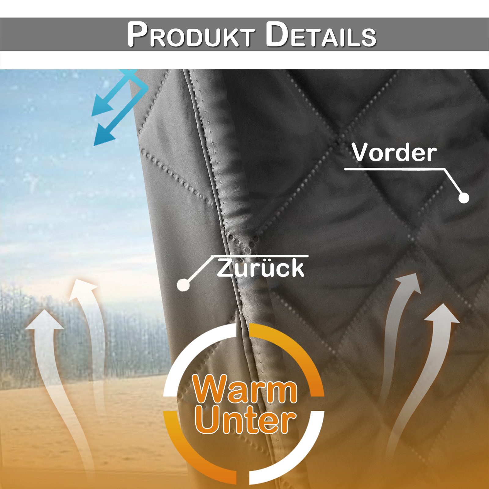 Sunicol Vorhang Thermovorhang Kälteschutz Winter Wärmeisolierend Türvorhang (2 St), Funktionale Überschrift Gardinen für Wohnzimmer Schlafzimmer – Bild 5 von 5