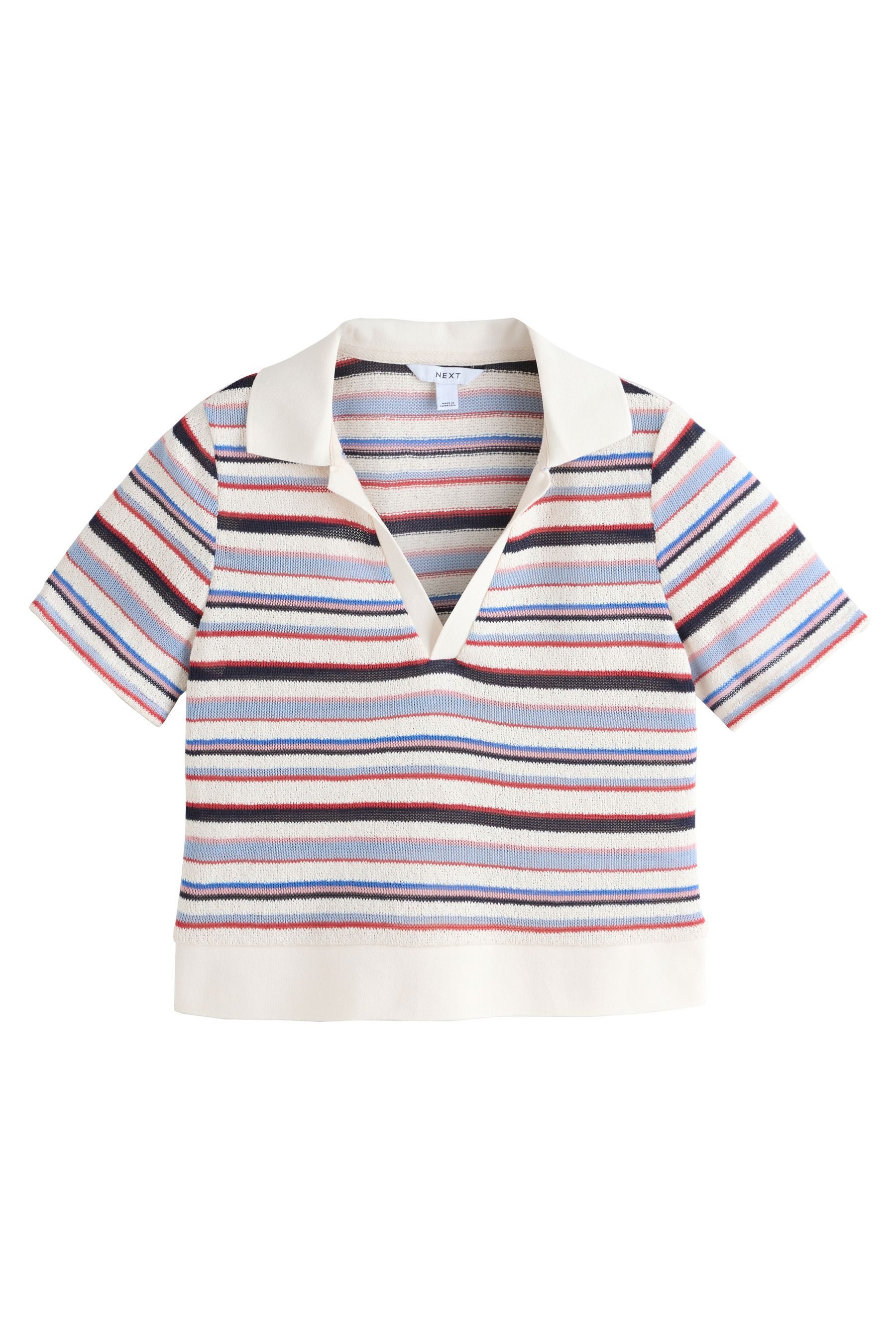 Next Poloshirt Kurzärmeliges Poloshirt in Strickoptik (1-tlg)