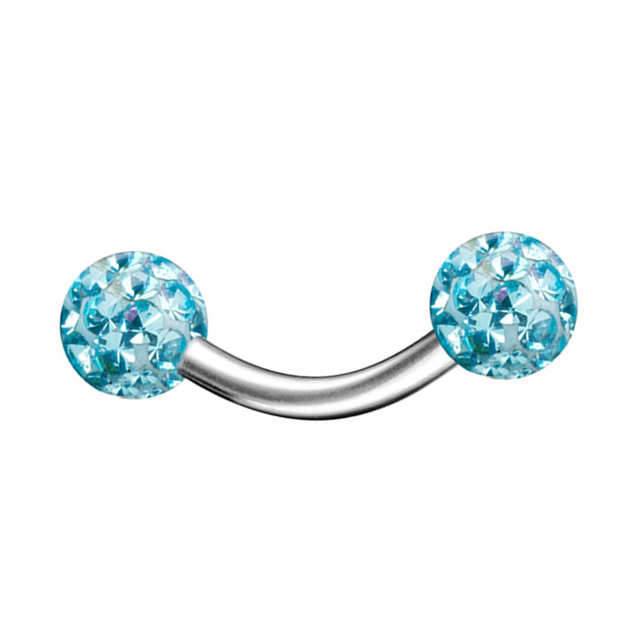 Piercing Labret/tragus Bioflexible - Tige 1,2 X 8 Mm, Strass Bleu Aqua 2 Mm | Pour Lèvre, Medusa, Madonna, Contour - 8