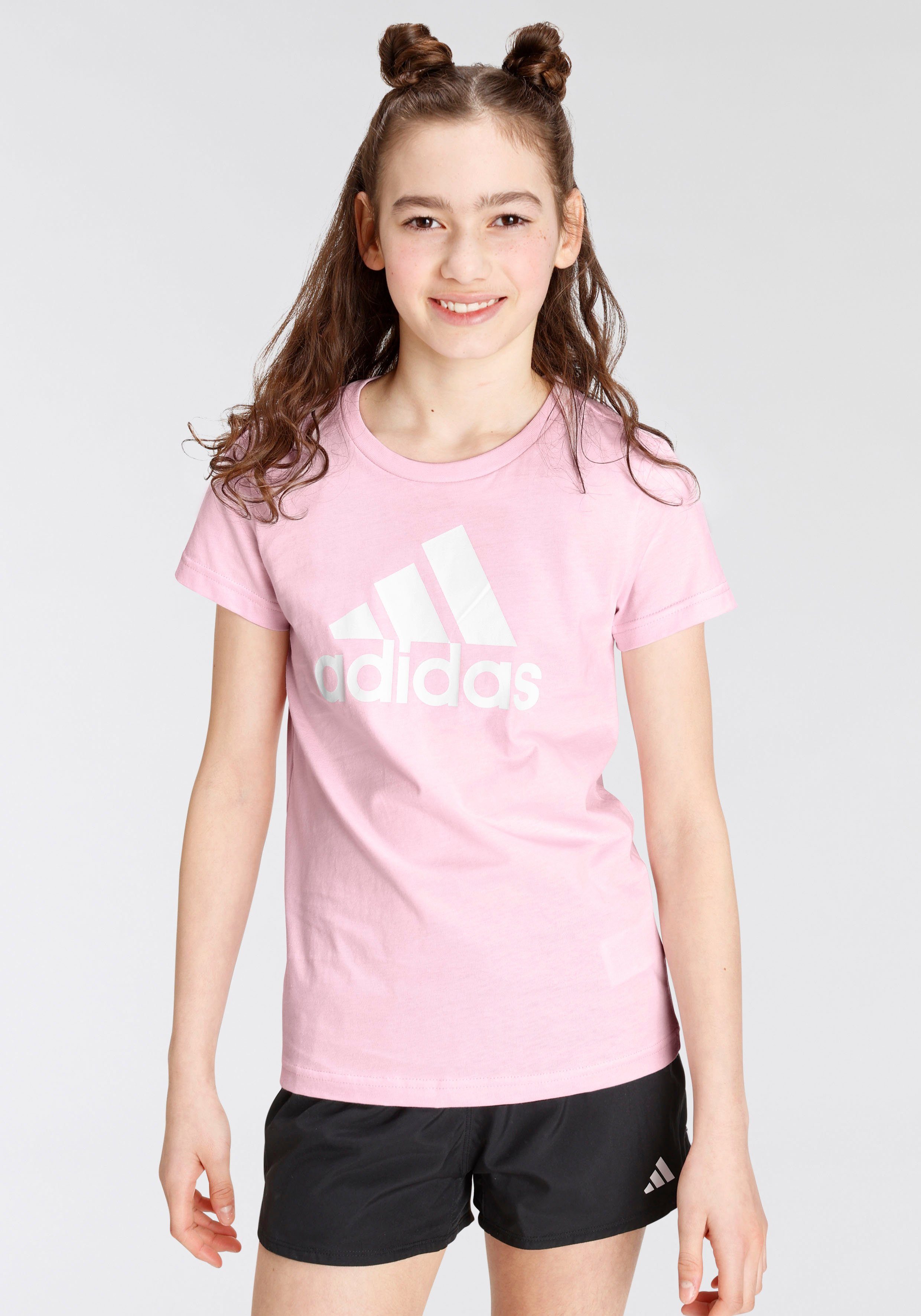 adidas Sportswear T-Shirt ESSENTIALS BIG LOGO COTTON Clear Pink / White