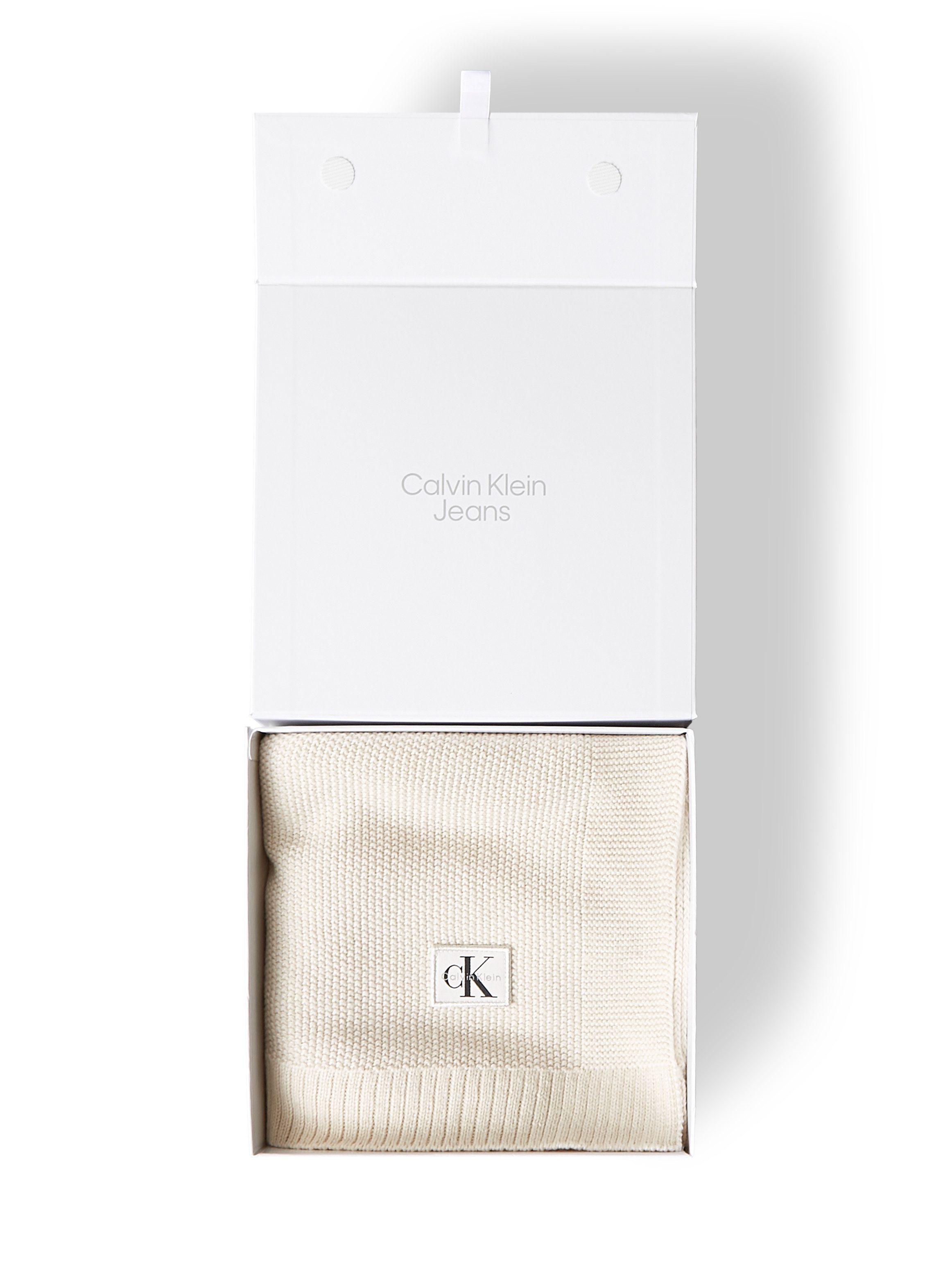 Babydecke KNIT BABY BLANKET GIFTBOX, Calvin Klein Jeans, Mit Stricksaum, Einheitsgröße