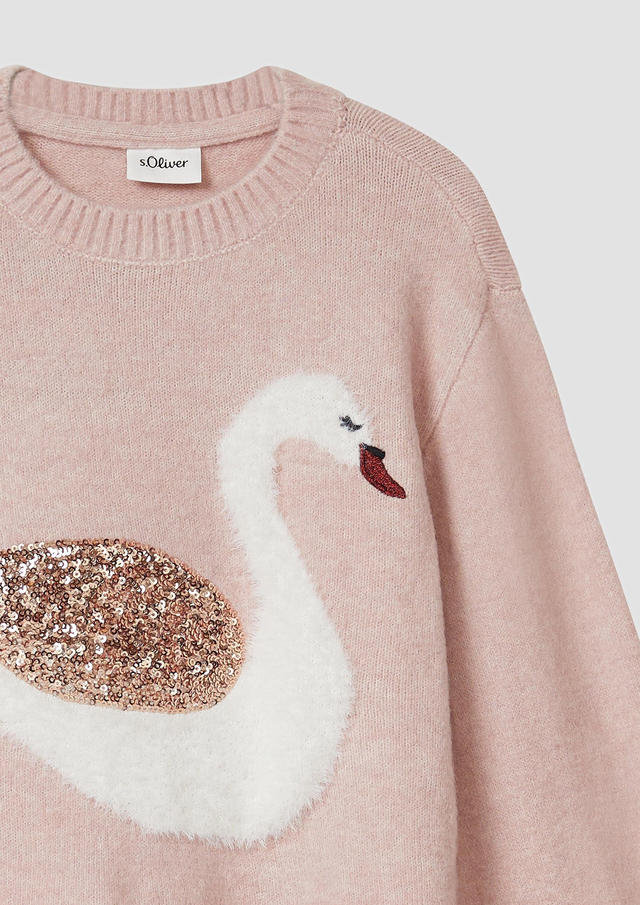 s.Oliver Longpullover Strickpullover Weicher Strickpullover mit Pailletten