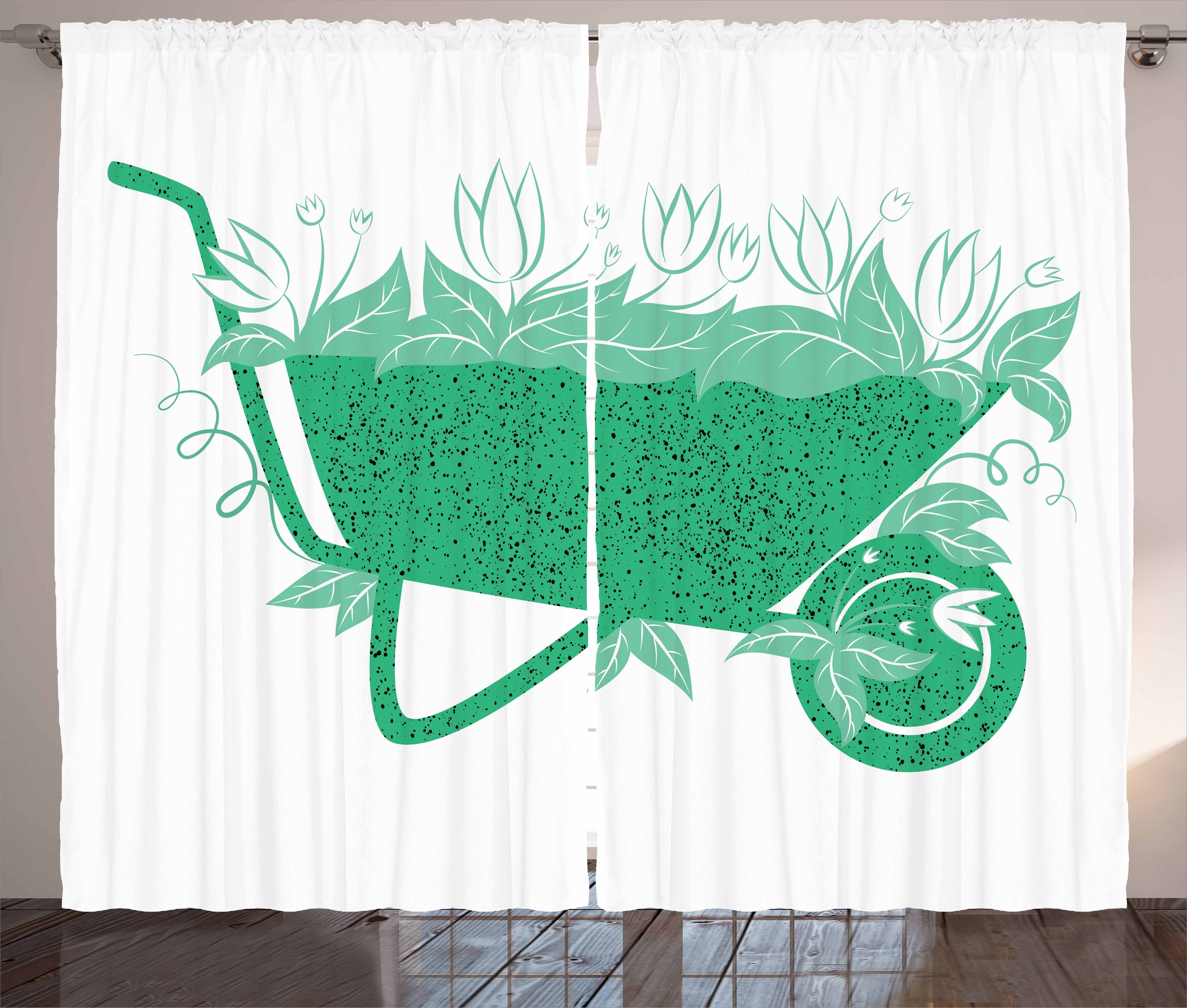 Gardine Schlafzimmer Gras Kräuselband Schlaufen und Botanischer Abakuhaus, mit Haken, Vorhang Thema Umwelt