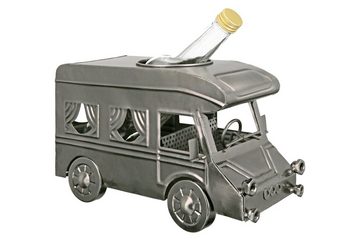 GILDE Weinflaschenhalter GILDE Flaschenhalter Wohnmobil - silber - H. 18,5cm x B. 30,5cm