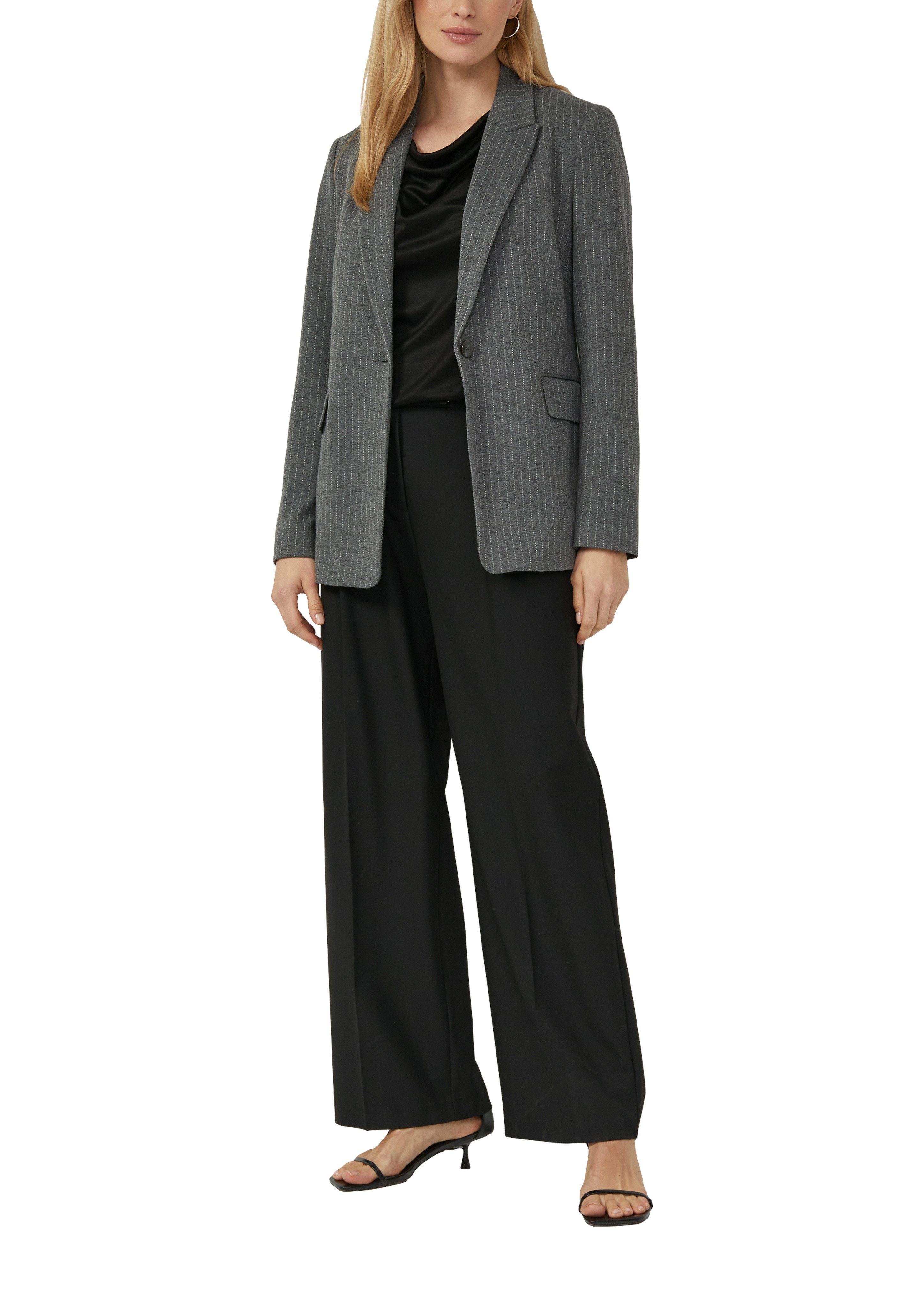 s.Oliver BLACK LABEL Wasserfallshirt mit Wasserfall-Kragen und aus reiner V günstig online kaufen
