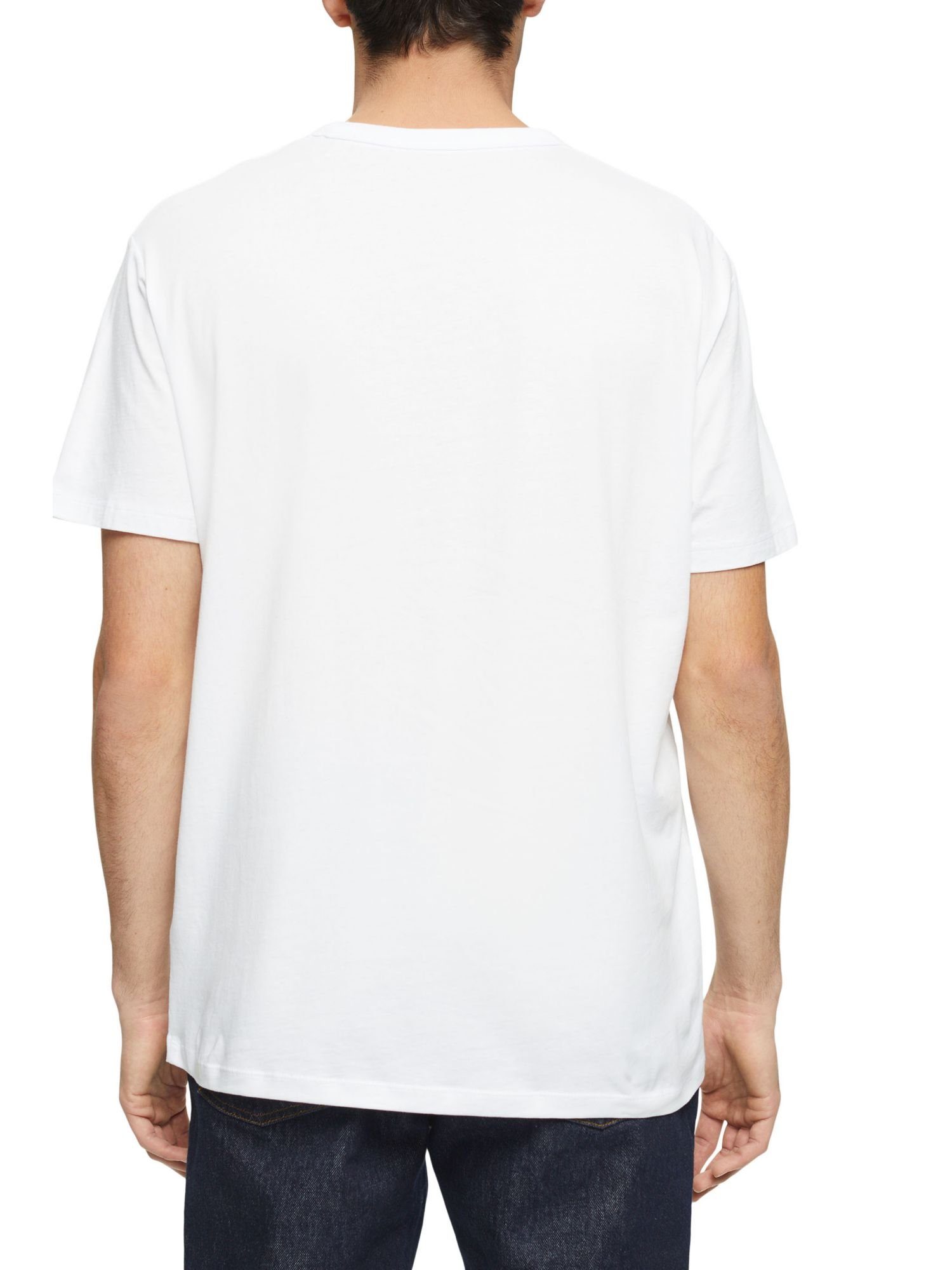 Bio-Baumwolle (1-tlg) T-Shirt WHITE T-Shirt mit Esprit Logo-Print,