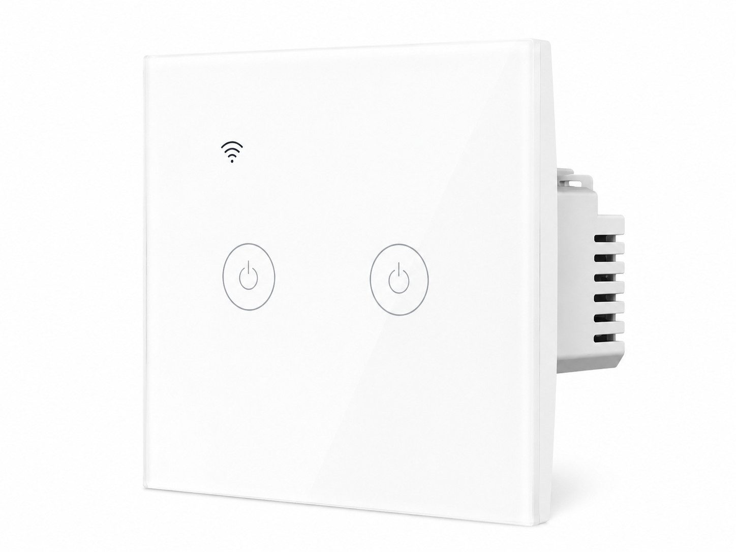Bolwins Lichtschalter B00C Smart WLAN Lichtschalter 2-fach für Alexa & Google Home (Packung, 1-St., 1x Smart WiFi Lichtschalter, 2x Schraube), Touch-Bedienung, App-Steuerung, Sprachsteuerung, Timerfunktion