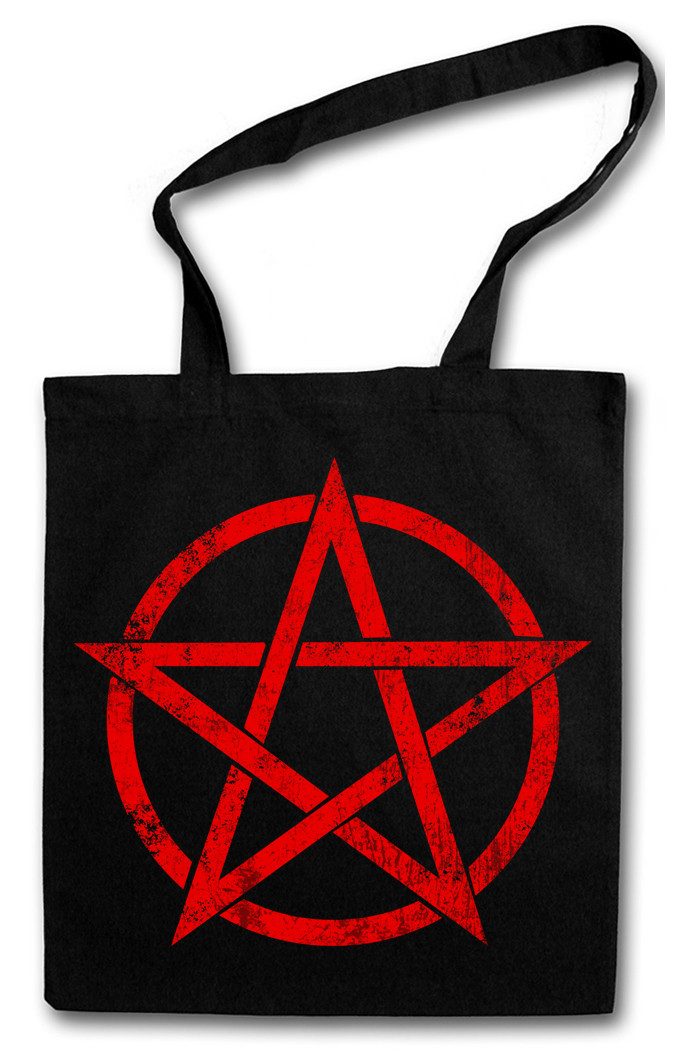 Beuteltasche Red Pentagram Sign Stofftasche Satan Crowley Pentagramm Satan 666