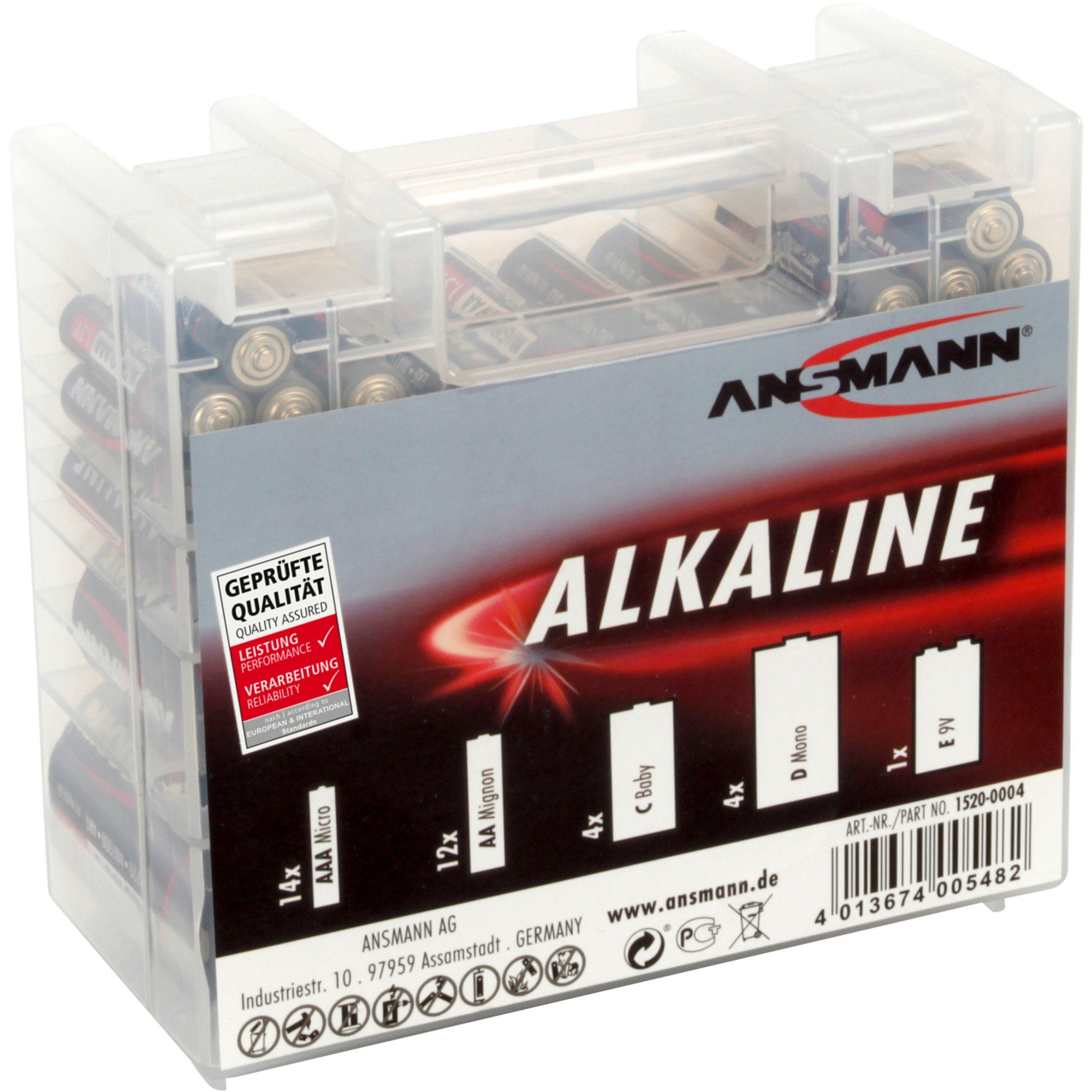 Ansmann Alkaline Red Line Box, 35 Batterien, (Set Batterie