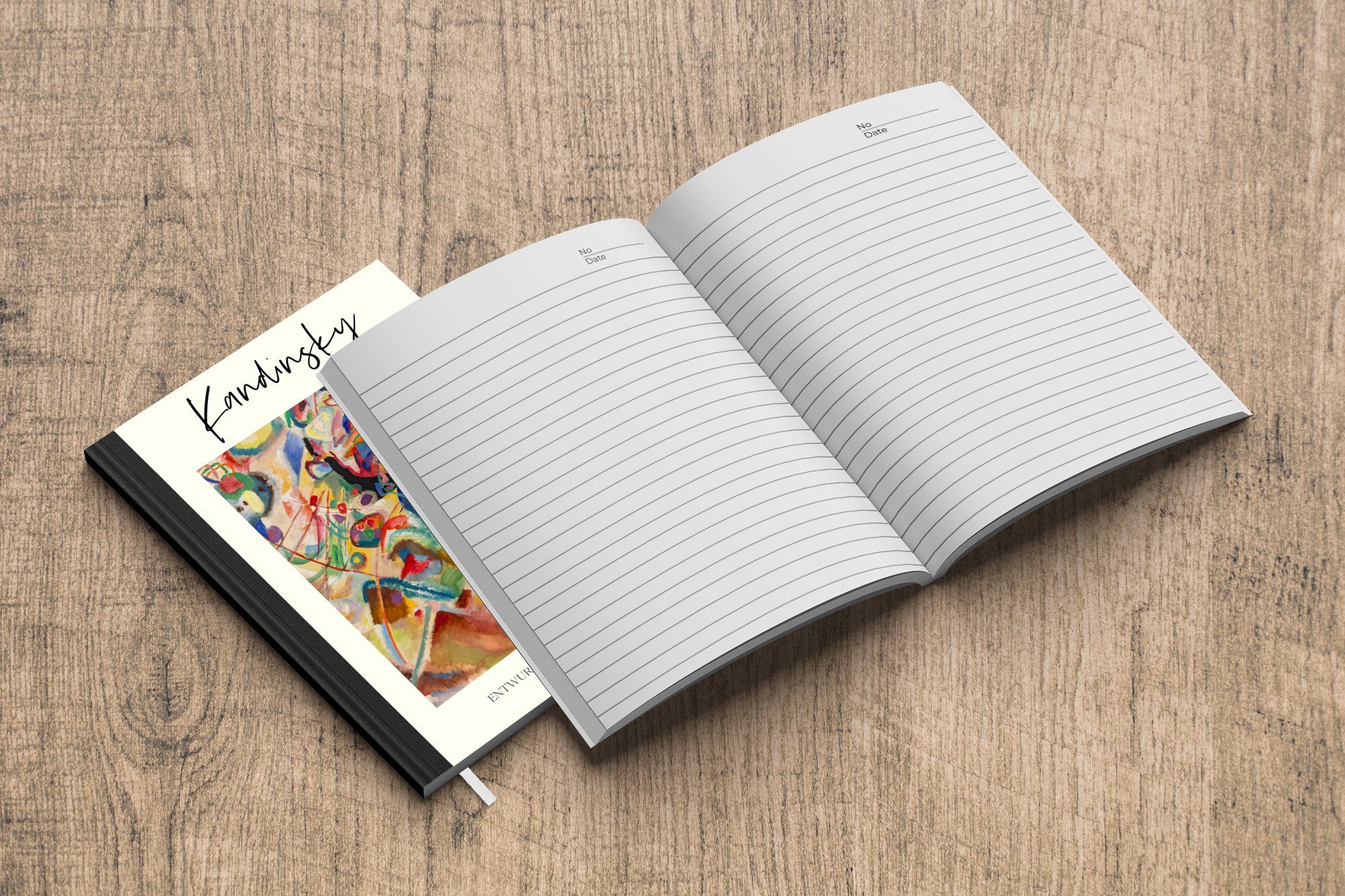 MuchoWow Notizbuch Malerei - Merkzettel, Notizheft, - Tagebuch, Seiten, A5, Meister, Haushaltsbuch Wassily Journal, Alte Kandinsky 98