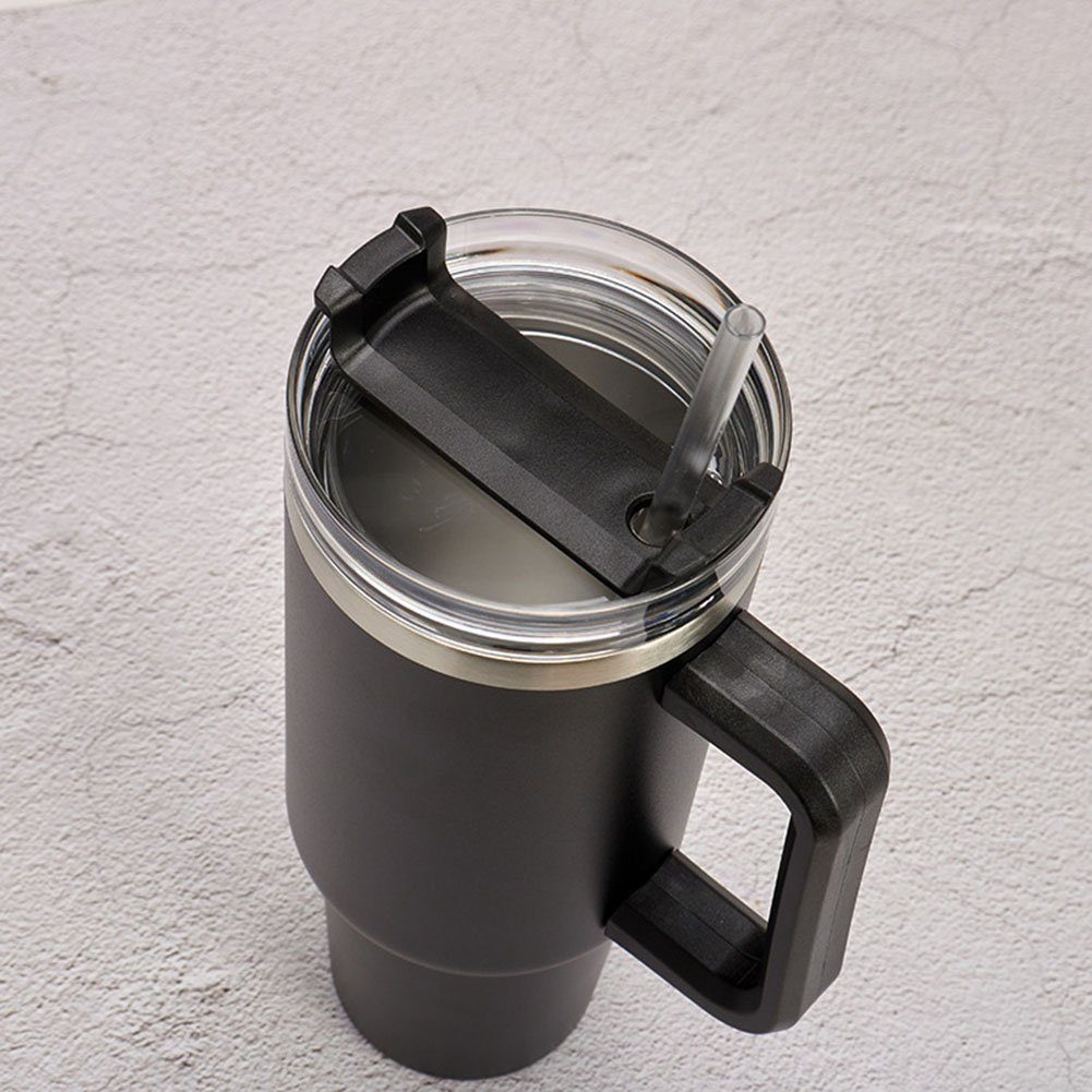 ErbseT Thermobecher Kaffeebecher,Edelstahl Vakuum mit Isolierbecher Stroh 40oz Grau