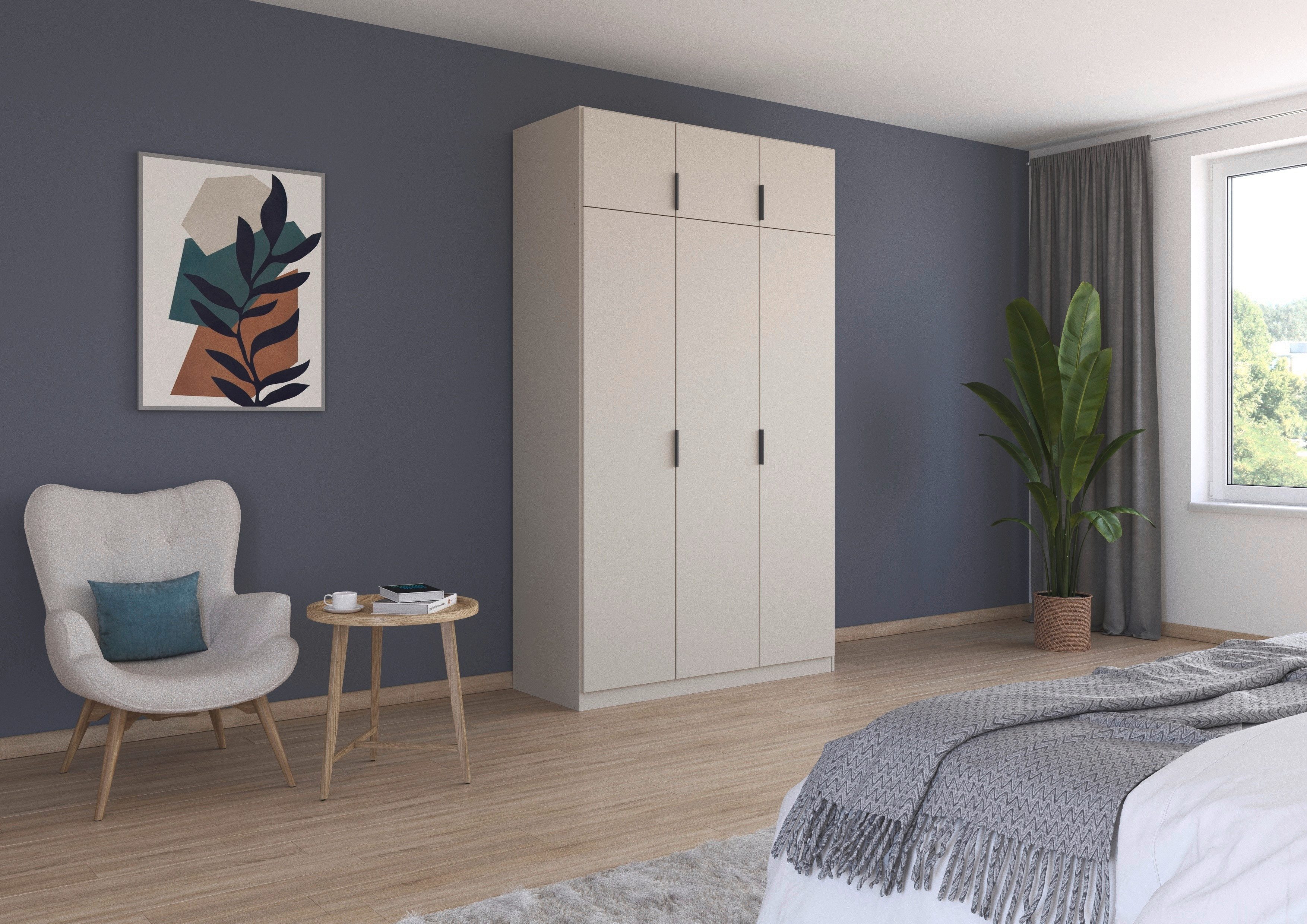 rauch Kleiderschrank Drehtürenschrank Schrank Garderobe Ankleide Schlafzimmer LAGOA (3 verschiedene Ausstattungen BASIC/CLASSIC/PREMIUM (inkl. SOFT-CLOSE) moderne Kantengriffe aus Metall, optional mit Aufsatz MADE IN GERMANY