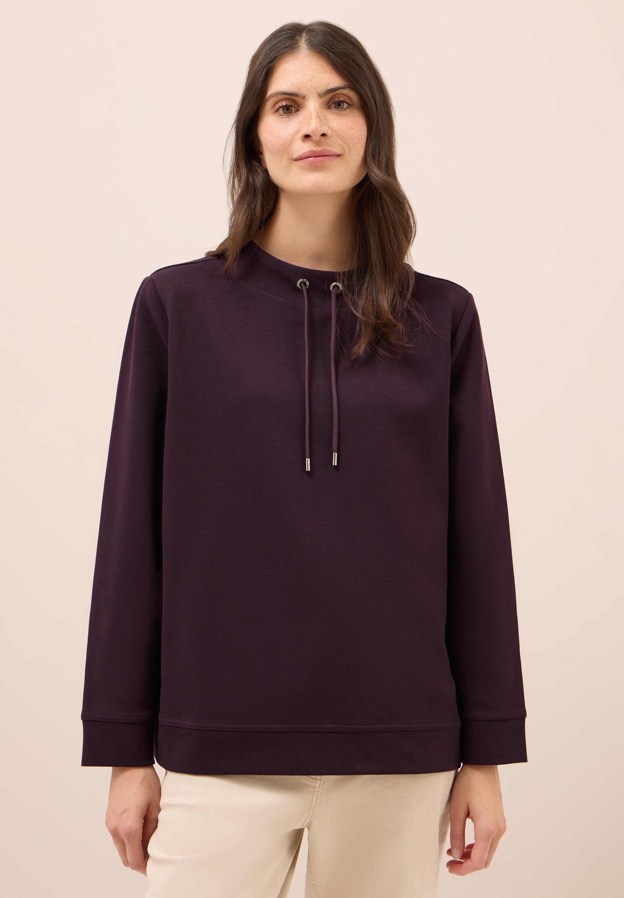 CECIL Sweatshirt mit Tunnelzugband am Kragen