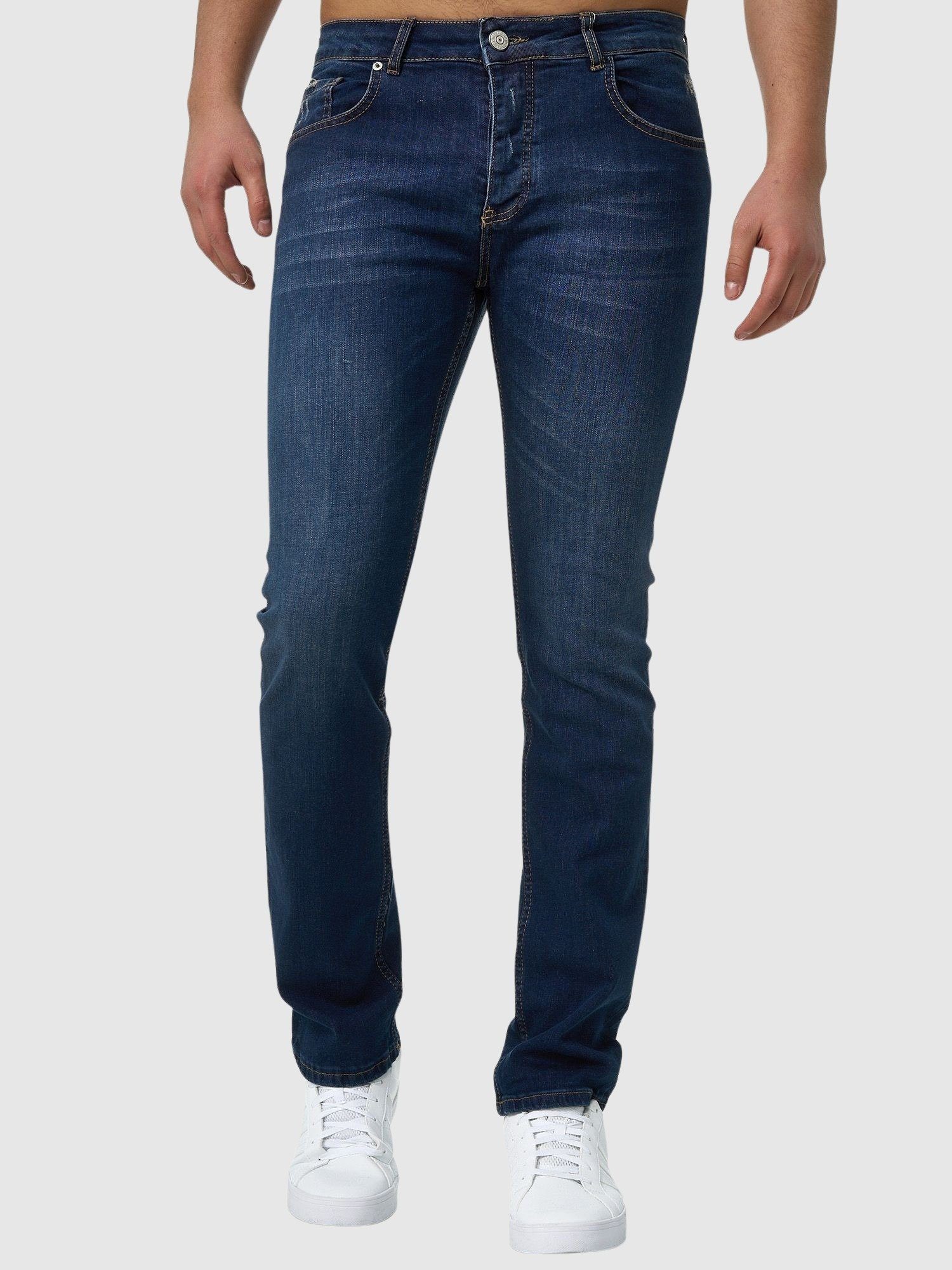 Jeans Used Kayna (Jeanshose 1-tlg) Fit Designerjeans Jeanshose Herrenhose Herrenjeans Blue John Freizeit,Casual Denim Bootcut, 607-JK Slim Designer Deep Slim-fit-Jeans Herren