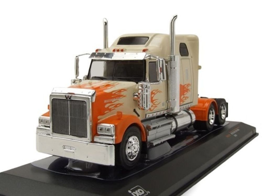 ixo Models Modellauto Western Star 4900 Zugmaschine 2000 beige orange, Maßstab 1:43