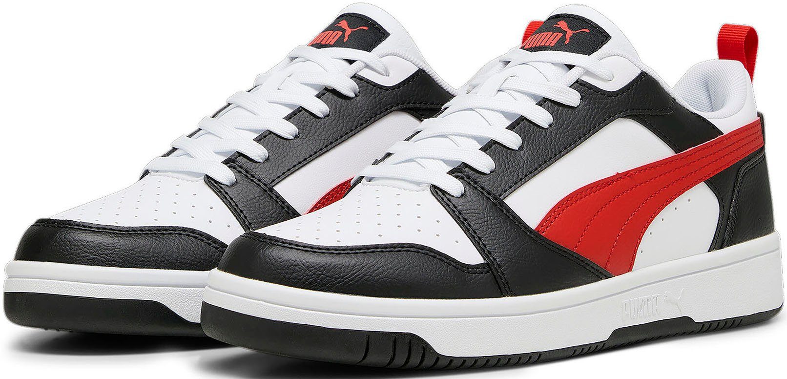 LOW Sneaker All PUMA White-For PUMA Time Red-PUMA Black REBOUND V6