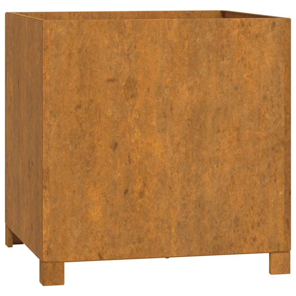 vidaXL Blumentopf Pflanzkübel mit Beinen Rostig 50x50x50 cm Cortenstahl (1 St)