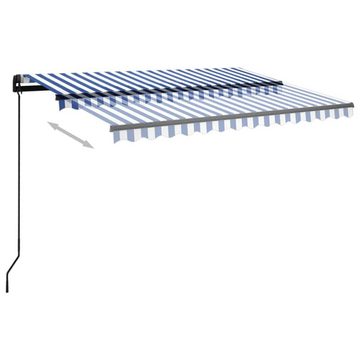 vidaXL Markise Markise Manuell Einziehbar mit LED 3,5x2,5 m Blau und Weiß