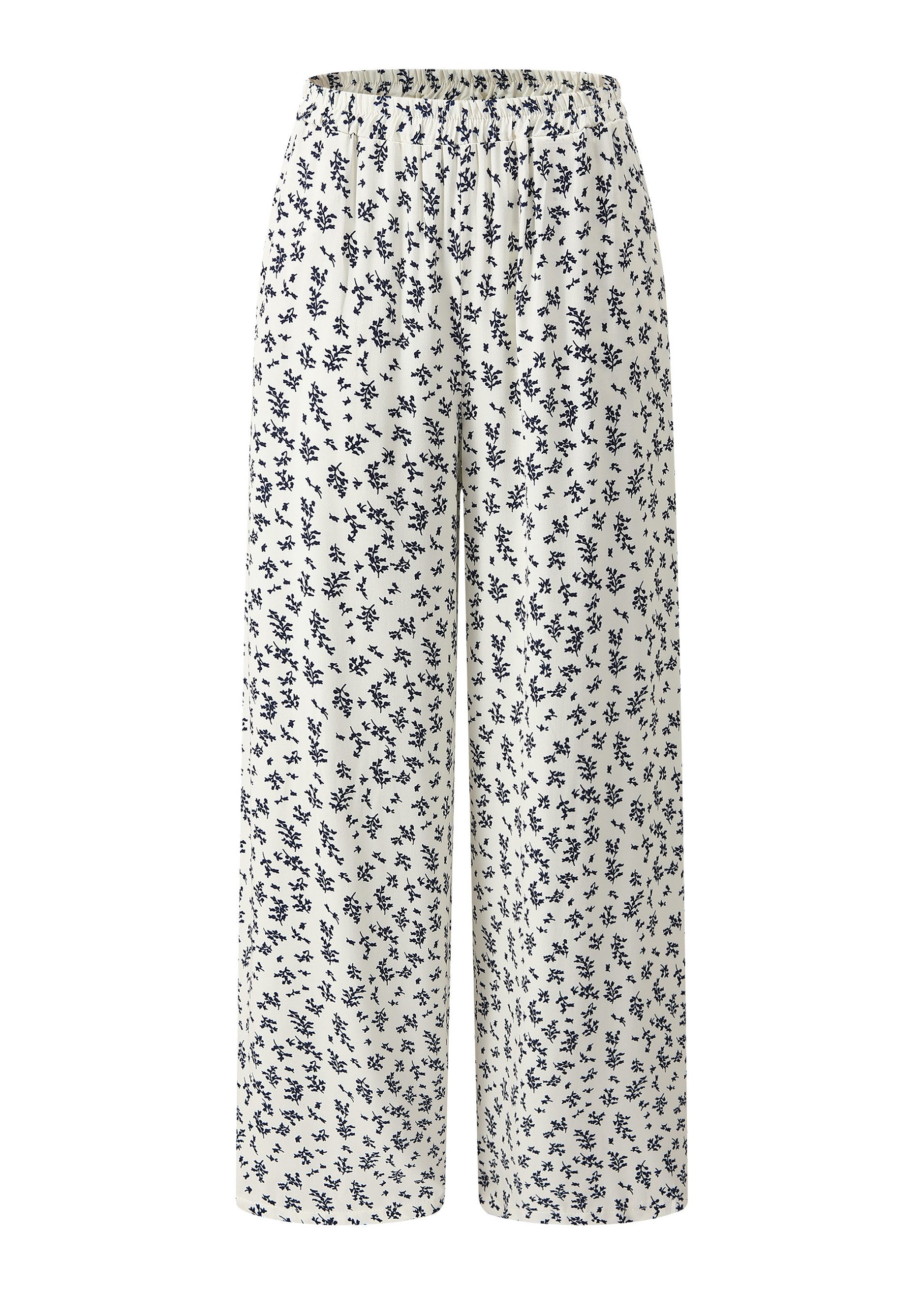 SASSYCLASSY Stoffhose Hose mit weitem Bein und floralem Print Damen Weite S günstig online kaufen