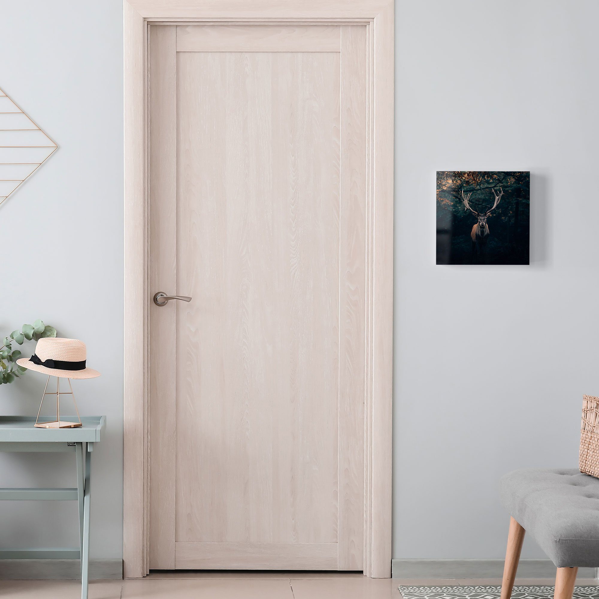 DEQORI Schlüsselkasten 'Elch im Teutoburger Wald', Glas Schlüsselbox modern magnetisch beschreibbar