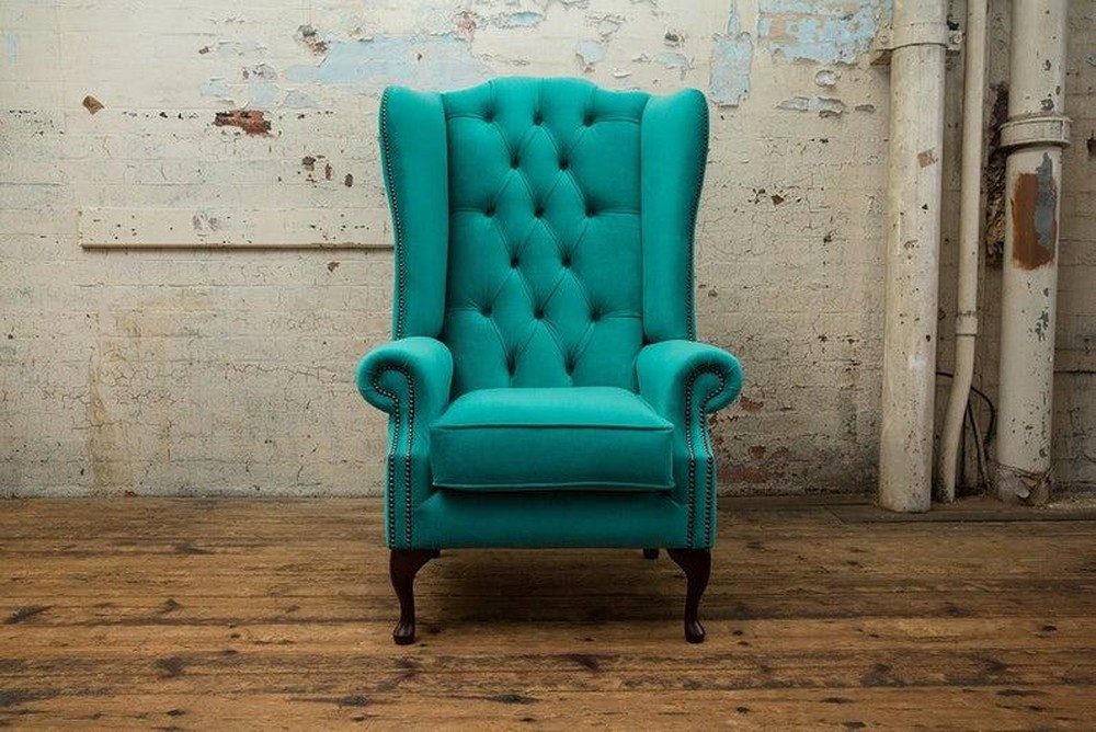 Chesterfield-Sessel Premium Chesterfield Sofa im klassischen Stil in Türkis