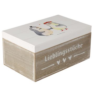 Mr. & Mrs. Panda Dekokiste Hochzeitspaar Pinguin - Weiß - Geschenk, Kiste, Verlobungsfeier, Deko (1 St)