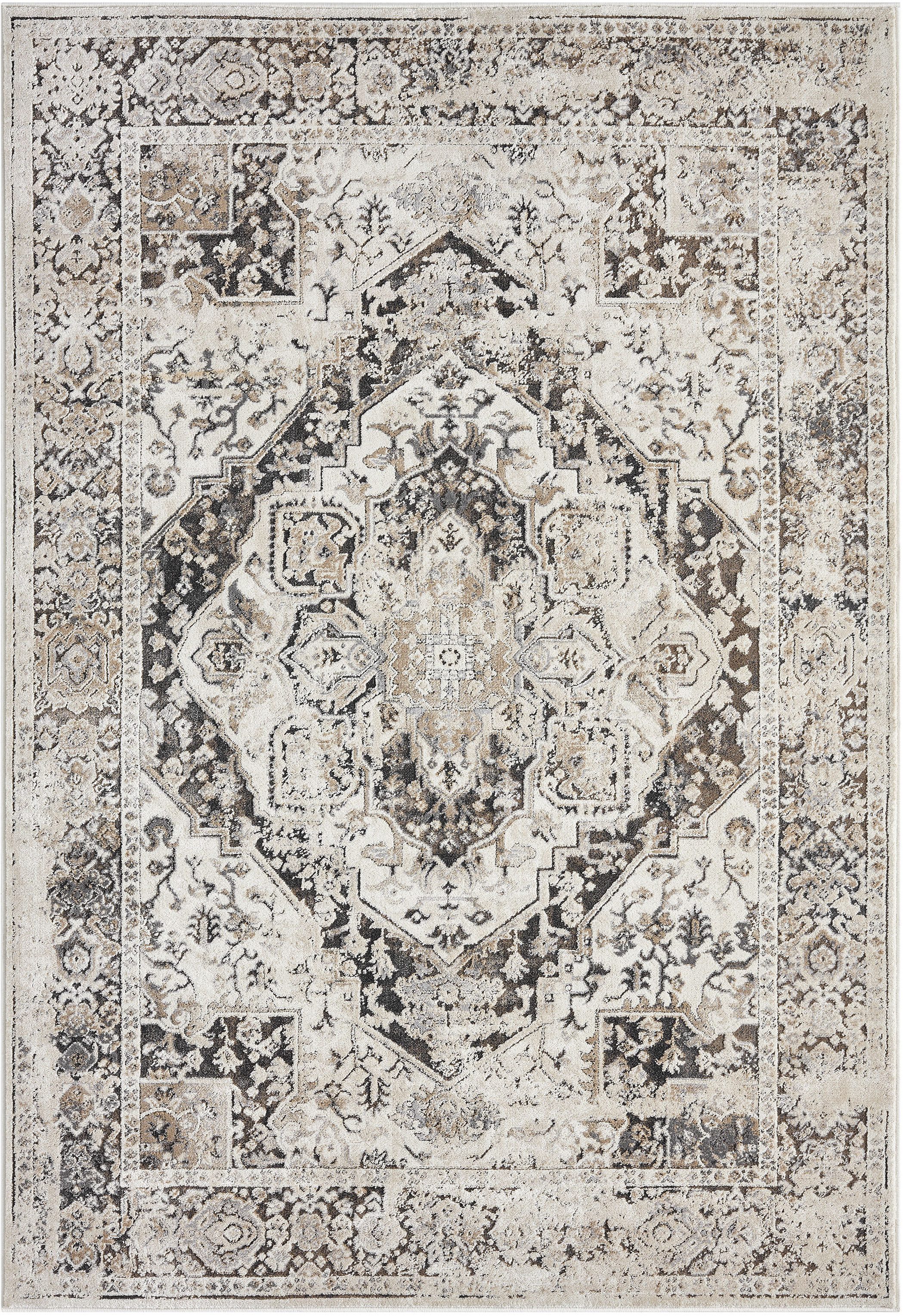 OTTO home Teppich Kylan, Hoch-Tief-Struktur, dezenter Glanz, rechteckig, Höhe: 9 mm, Schrumpf-Garn-Effekt, im Vintage-Look, dichte Qualität, Wohnzimmer