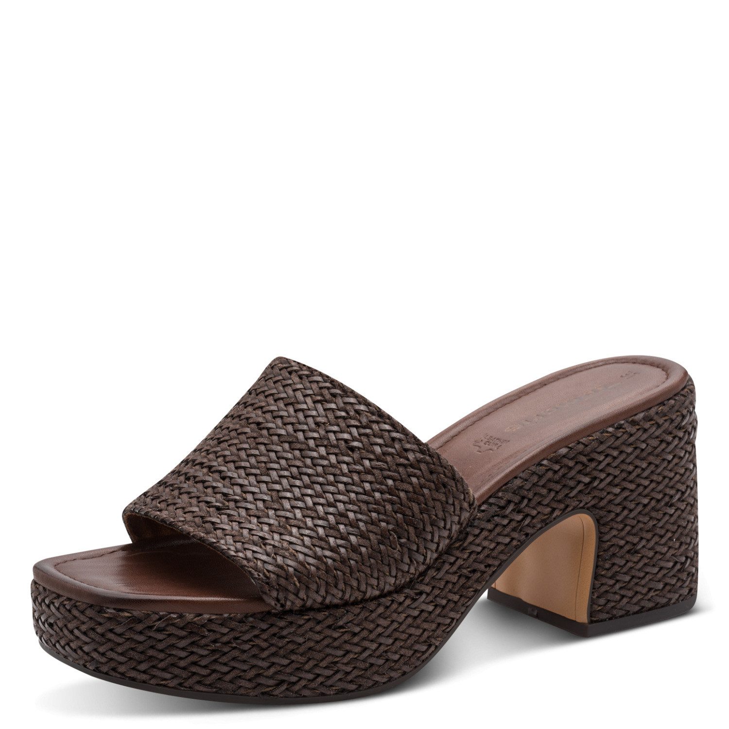Tamaris Pantolette Blockabsatz, Plateau, Sommerschuh in trendiger Flechtoptik